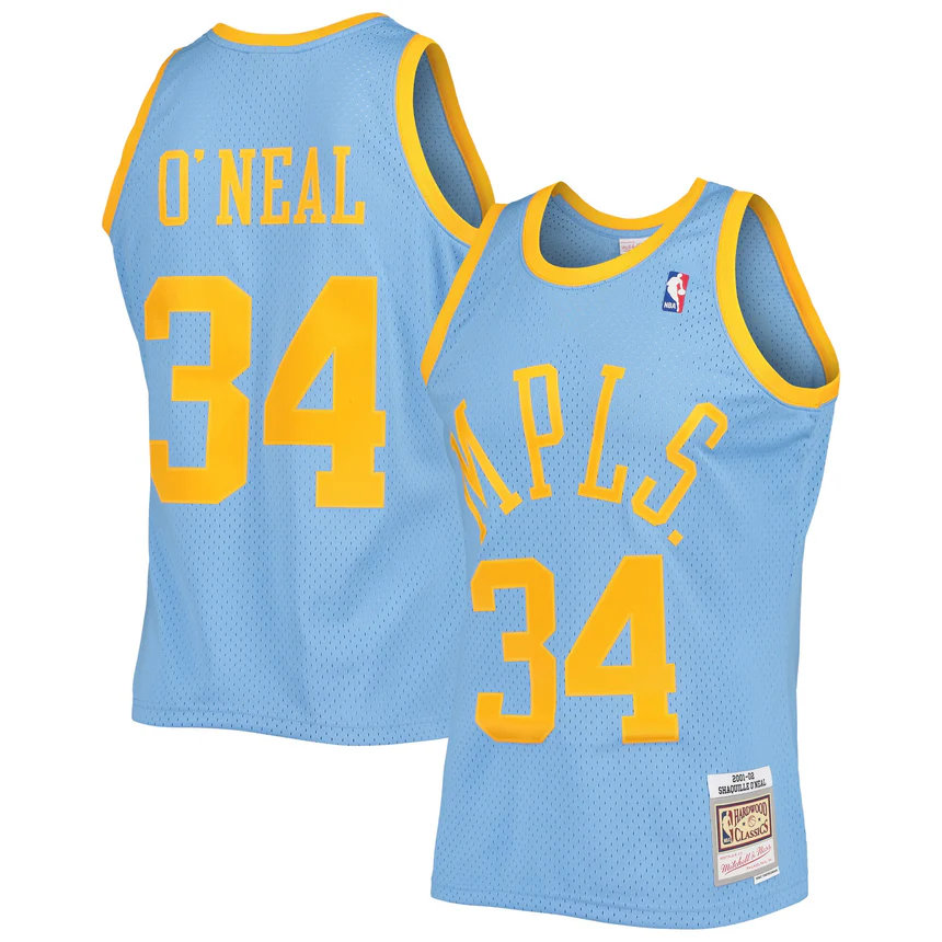Los Angeles Lakers Shaquille O'Neal 2001-02 Powder Blue Mitchell and Ness Swingman Jersey