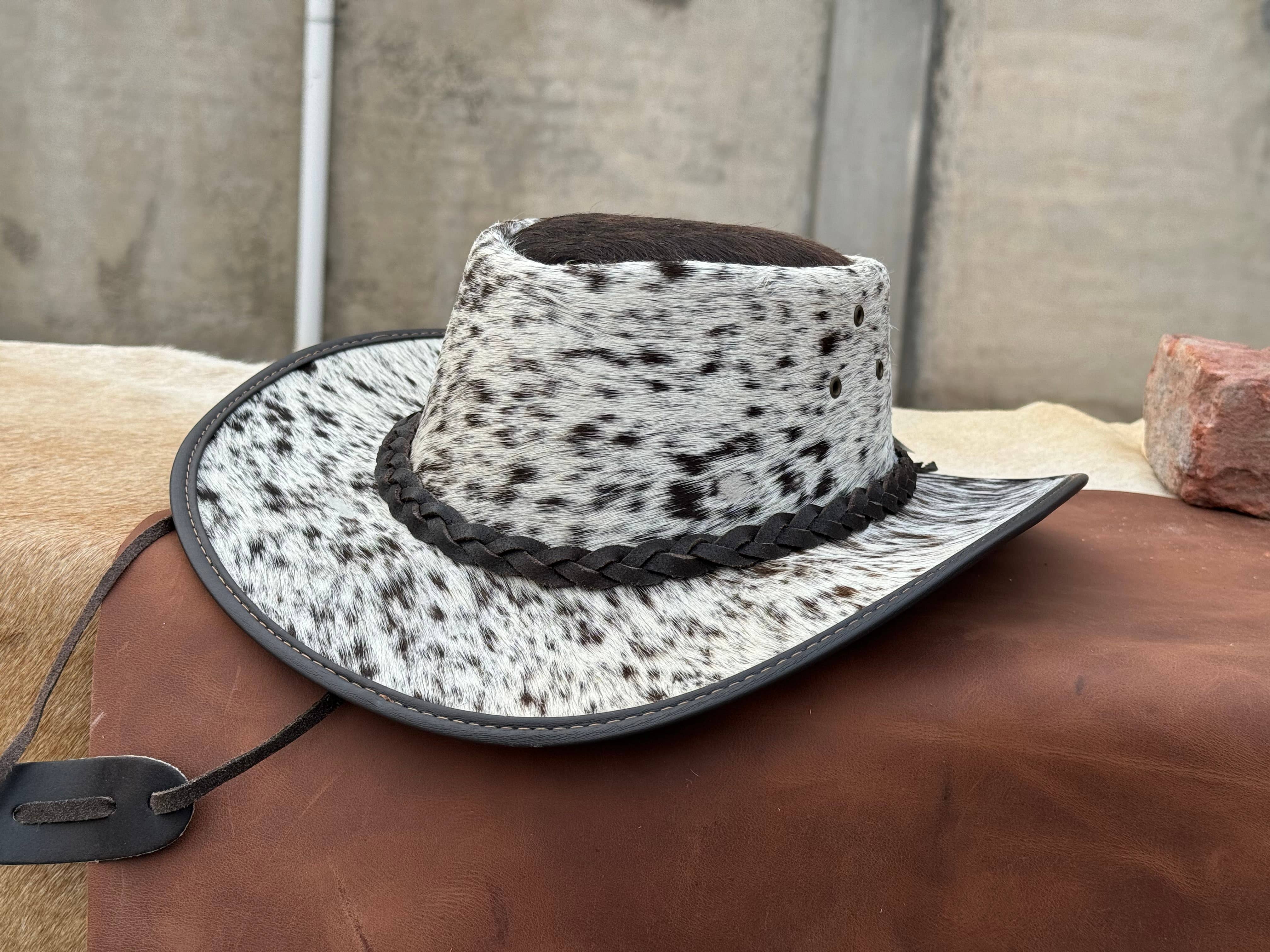 Cabello Leather outback Western Hat Genuine Cow hair hat