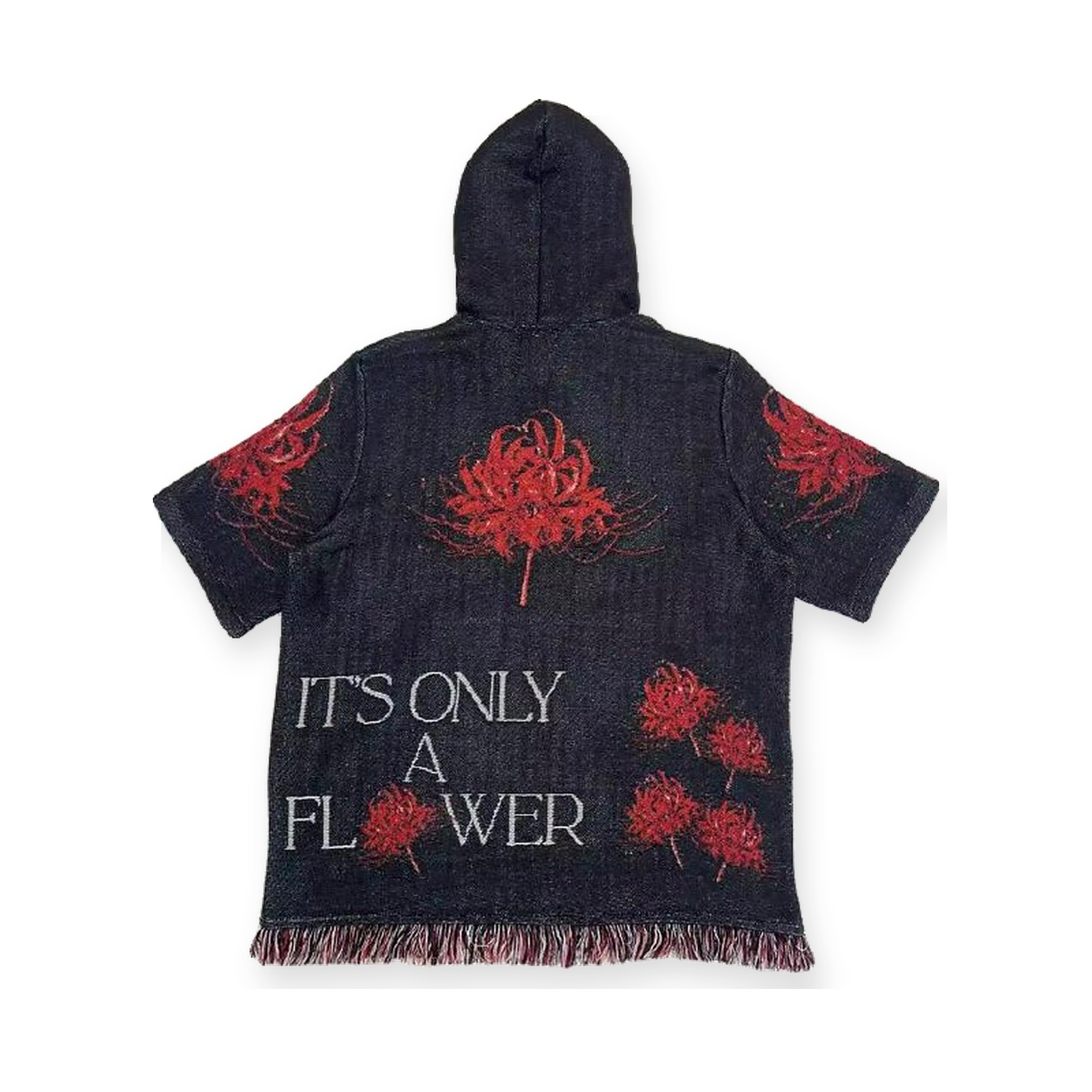 Hoodie: 'It's Only a Flower' Short Sleeve Tapestry Top, image 2