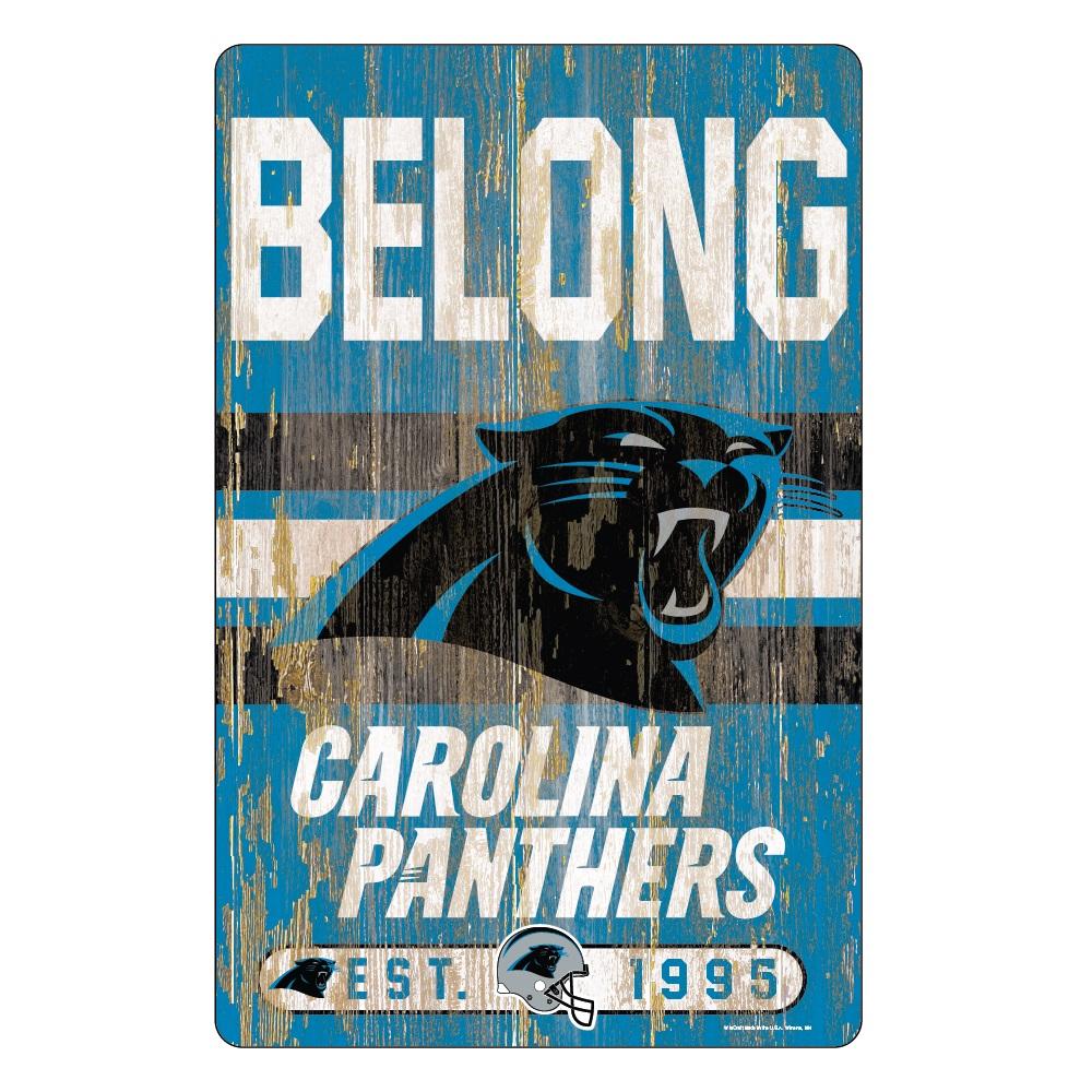 Carolina Panthers Wood Slogan Sign 11x17"