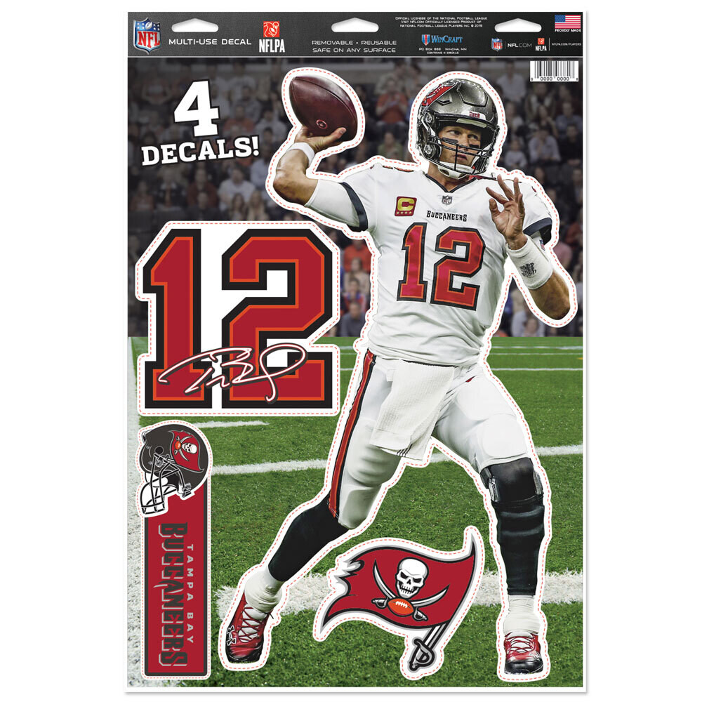 Tampa Bay Buccaneers Tom Brady 11x17 Decal Set