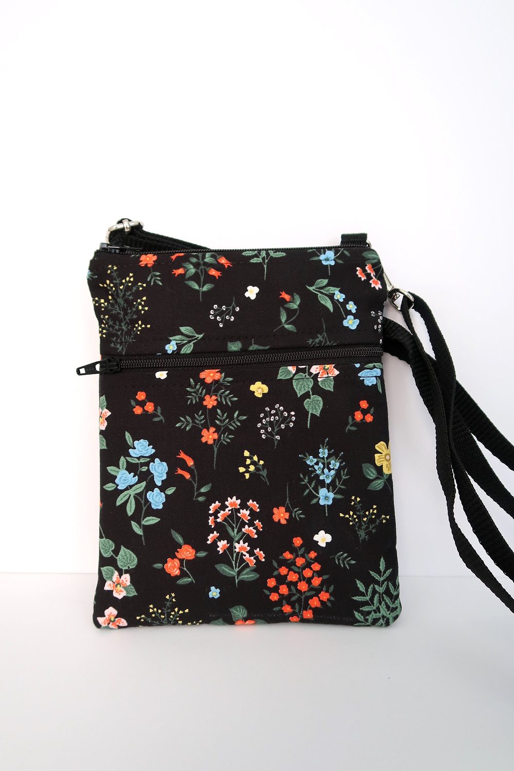 Small Crossbody Bag – Wildflowers on Black, photo 4 of 6