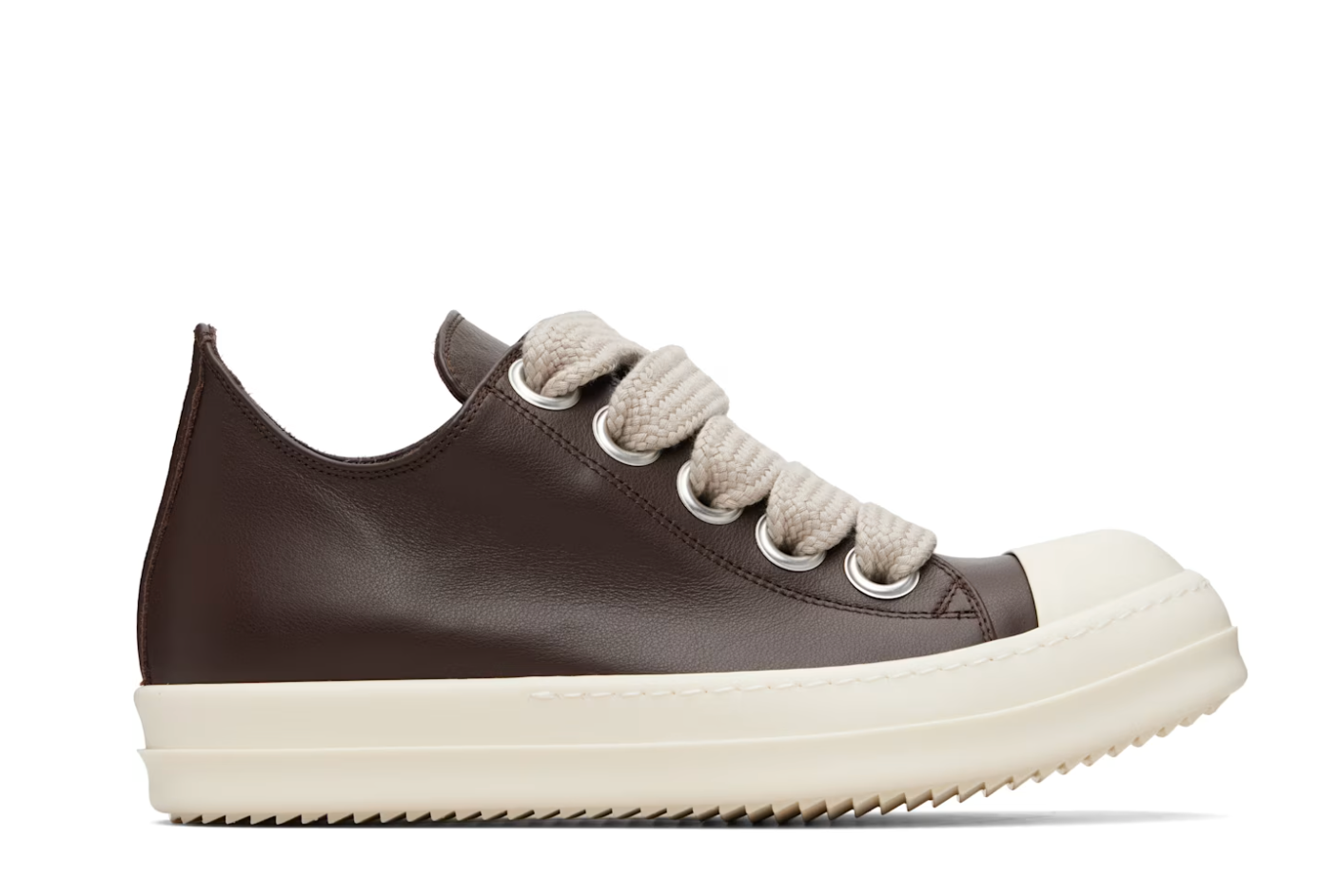 RICK OWENS Brown Temple Jumbolace Low Sneakers Size: IT 40