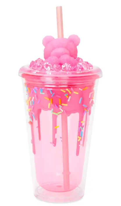 Girls Pink Bear Sprinkles Tumbler