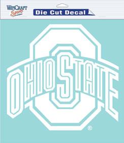 Ohio State Buckeyes White Perfect Cut Decal 8x8"