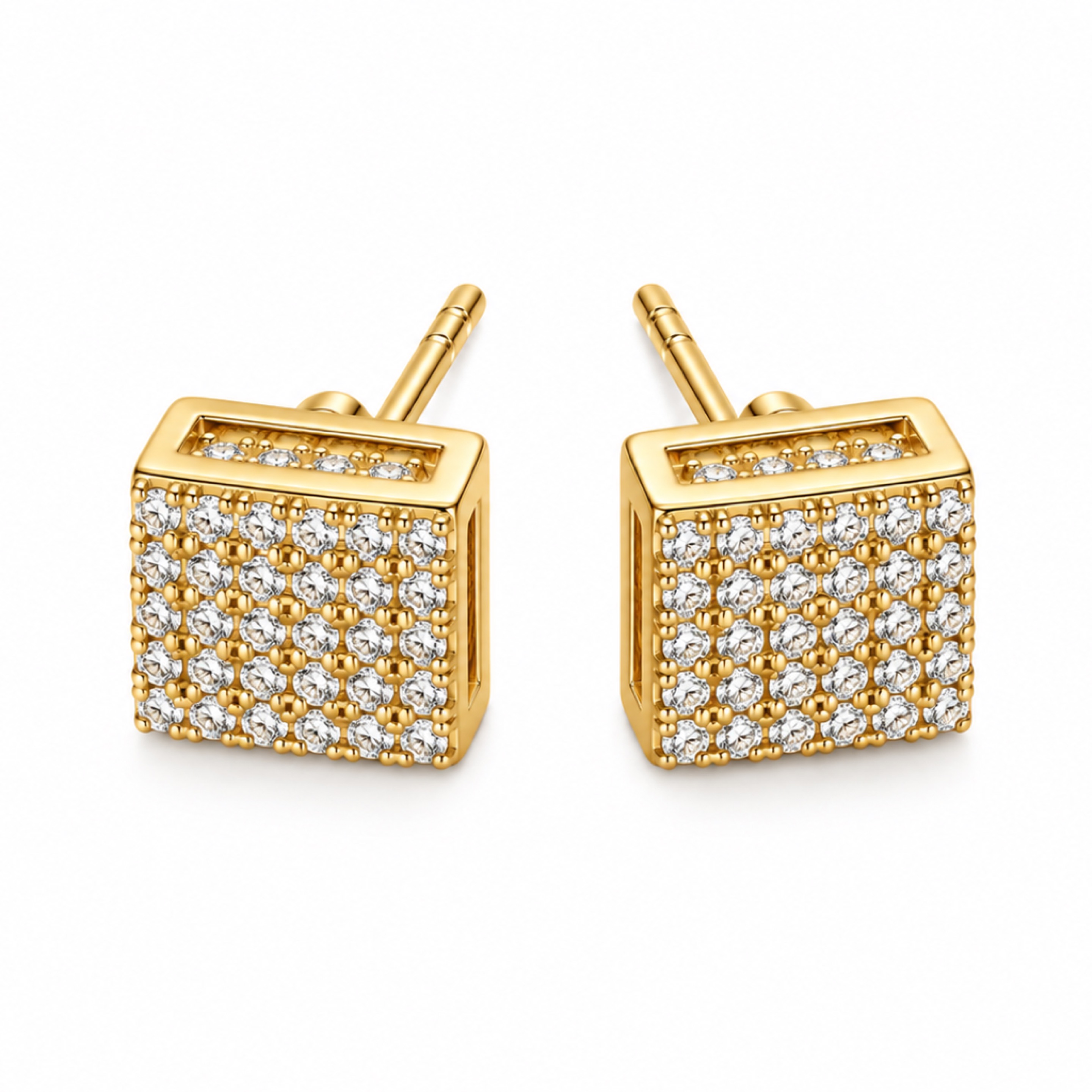 Earrings Gold Square 