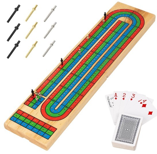 Cribbage Board with Deck of Cards