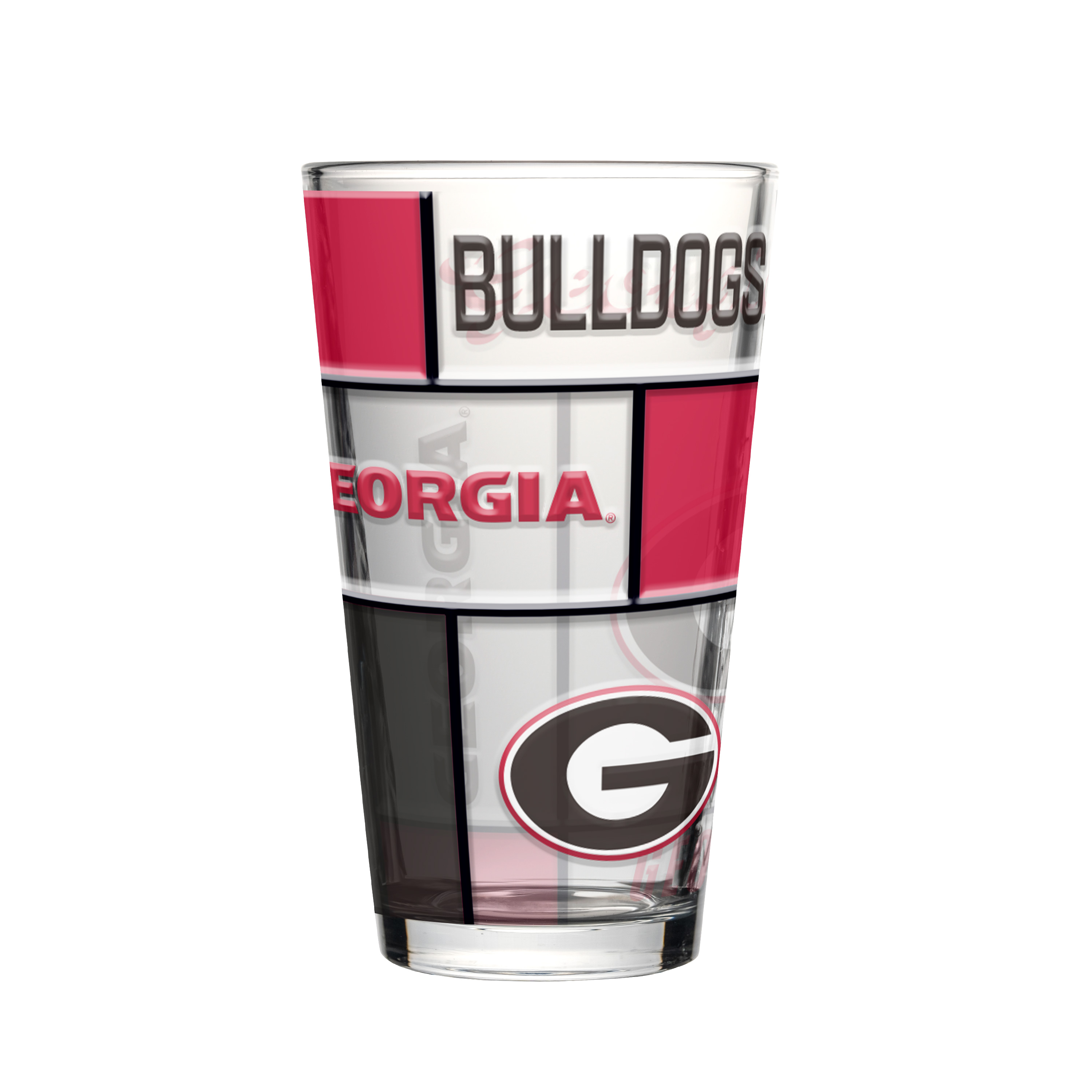 Georgia Bulldogs Boxed Quilted Stained Pint Glass 16oz