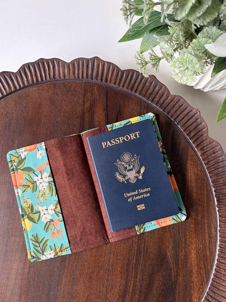 Passport Cover – Citrus Floral Teal, photo 3 of 3