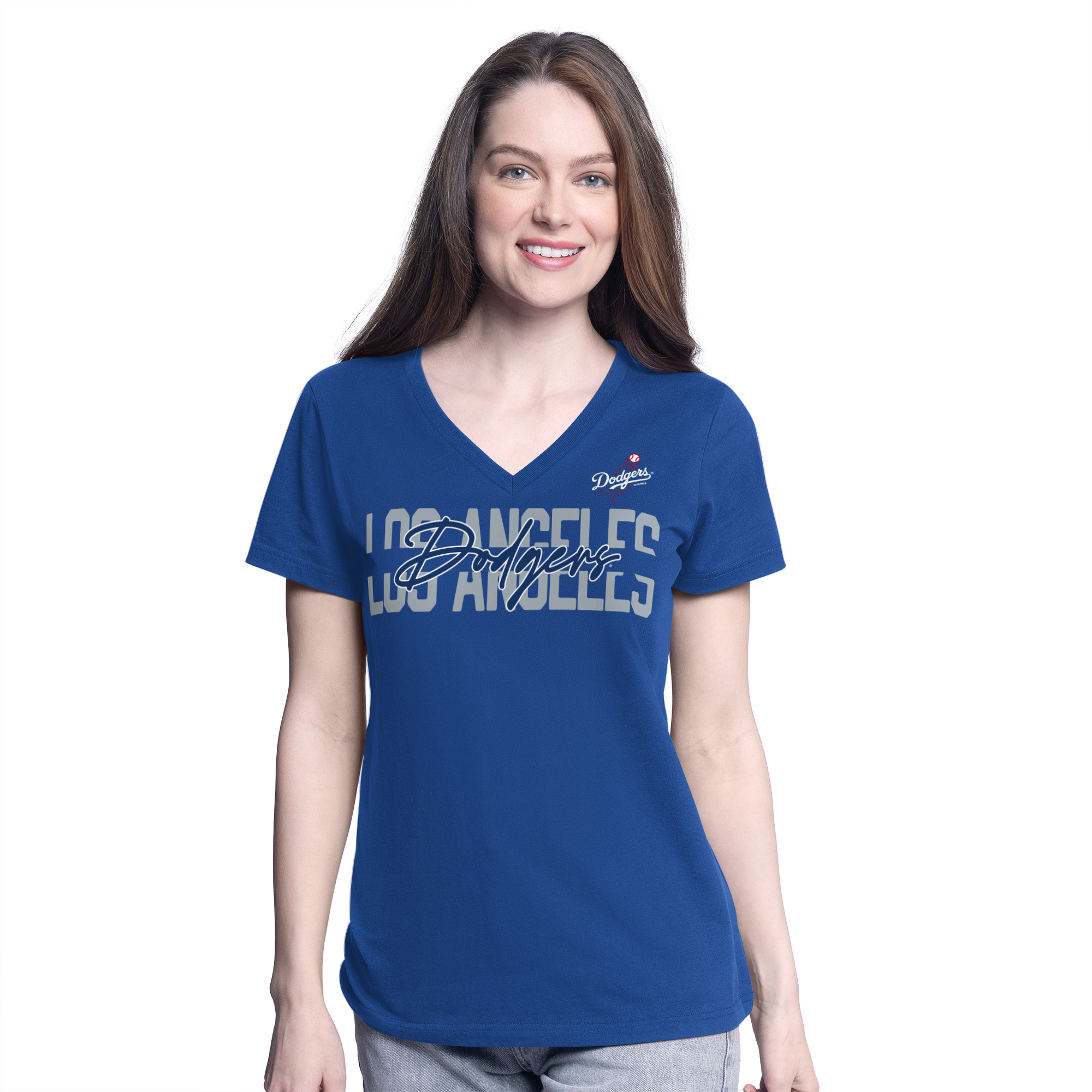 Los Angeles Dodgers Ladies Royal g-III City Script Shirt