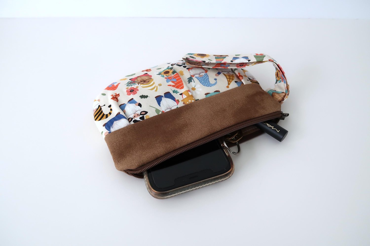 Pleated Wristlet – Garden Gnomes, photo 4 of 8