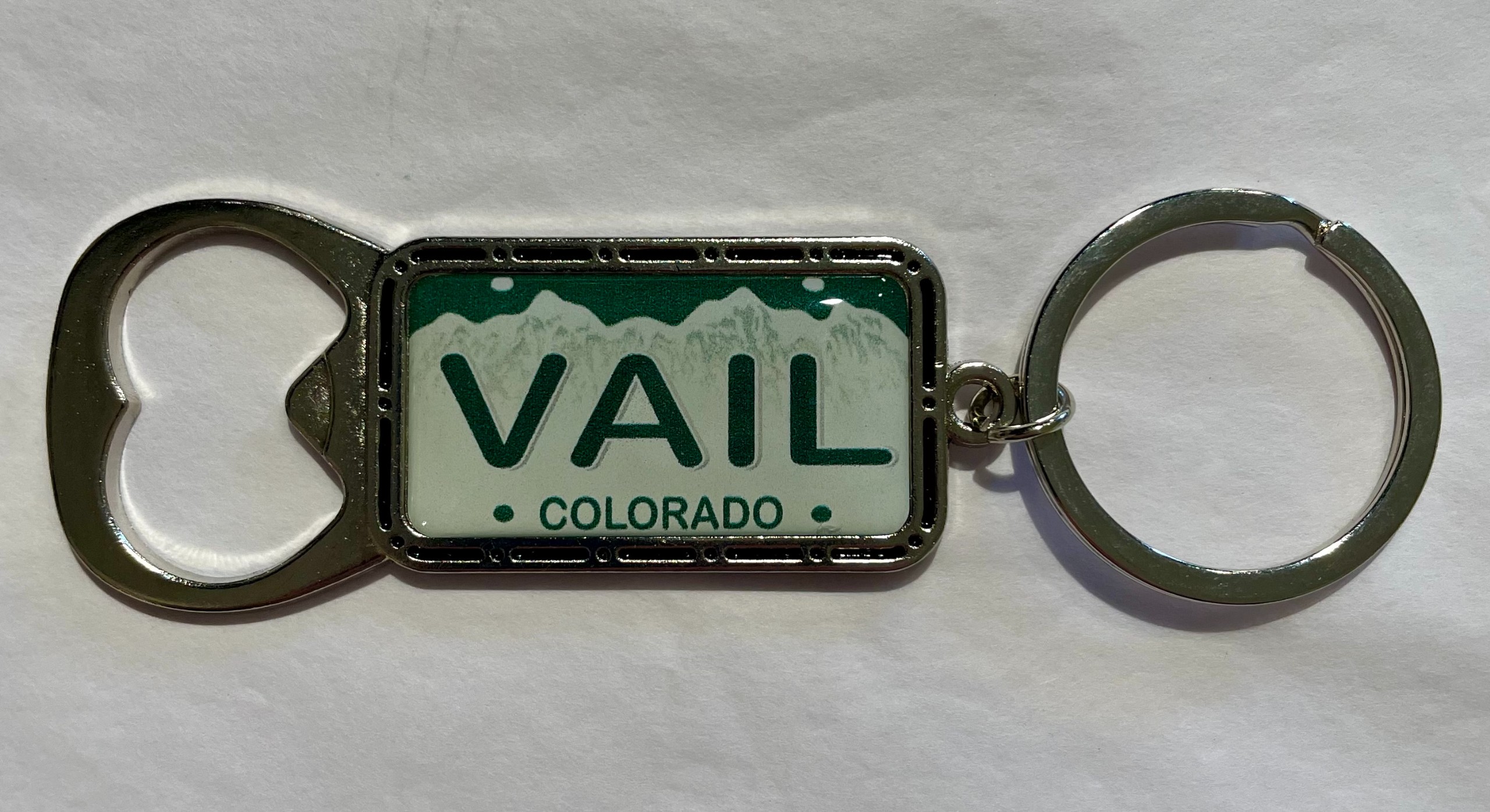 Vail License Plate Bottle Opener Keychain