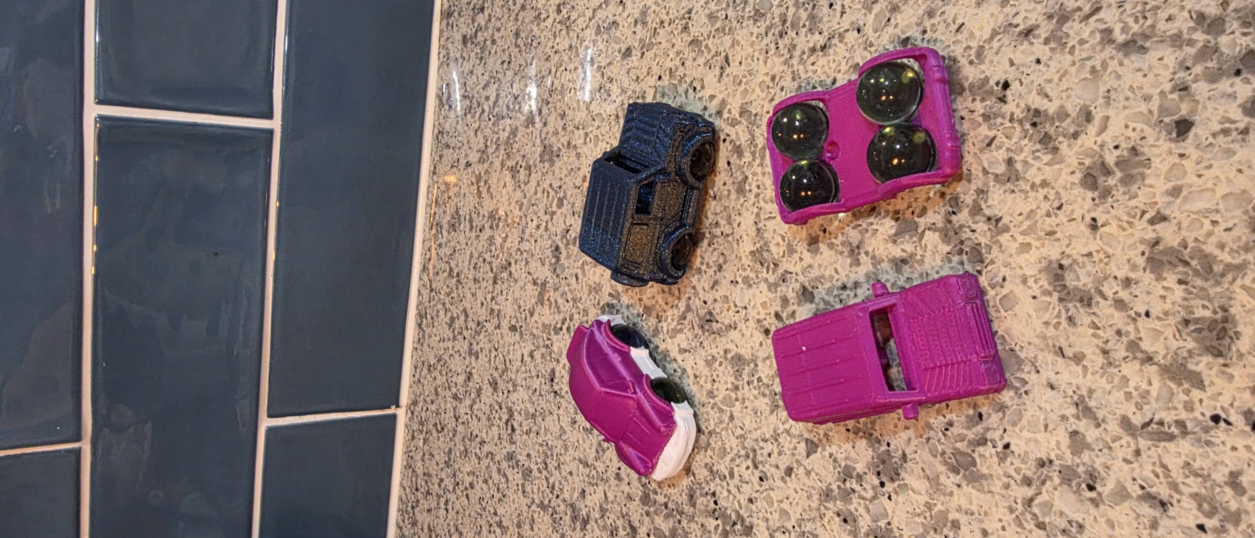 Kinetic Marble Roller Toy Cars