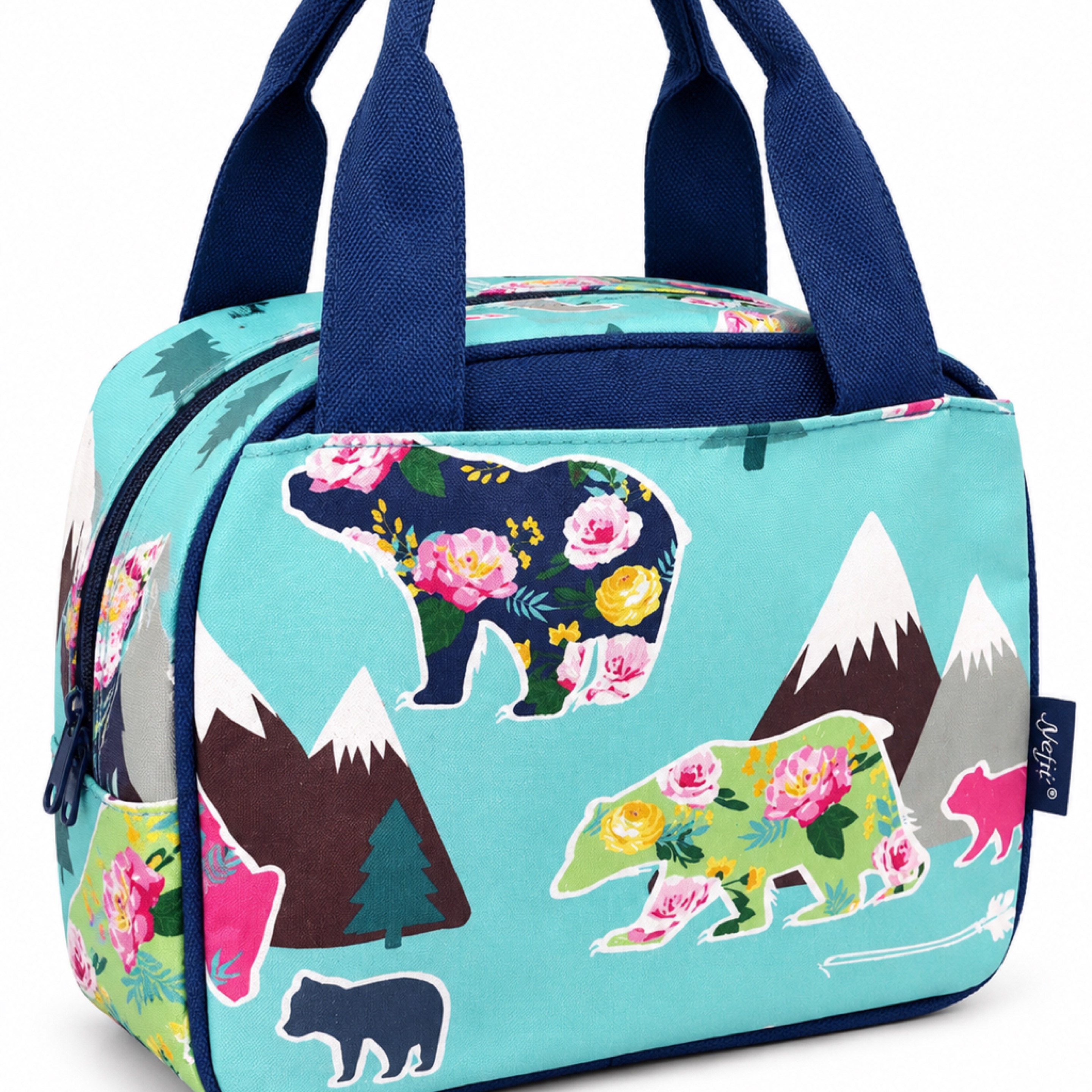 Floral Bear Insulated Lunch Tote