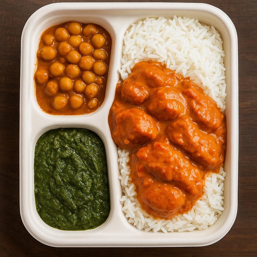 Chicken Tikka Masala Combo Plate (Mild)/ Plato Combinado de Pollo Tikka Masala