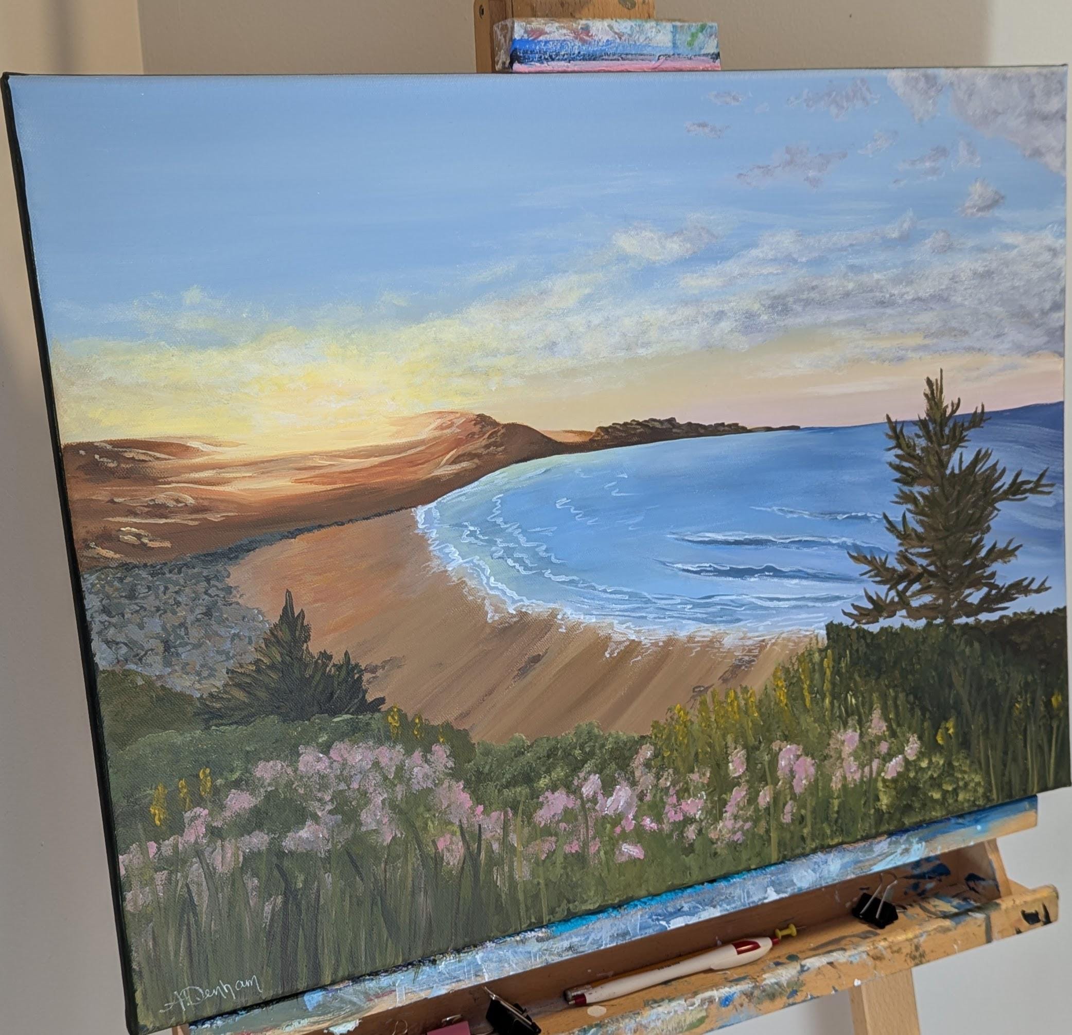 Lawrencetown Beach Sunset Painting: Nova Scotia Seascape Art