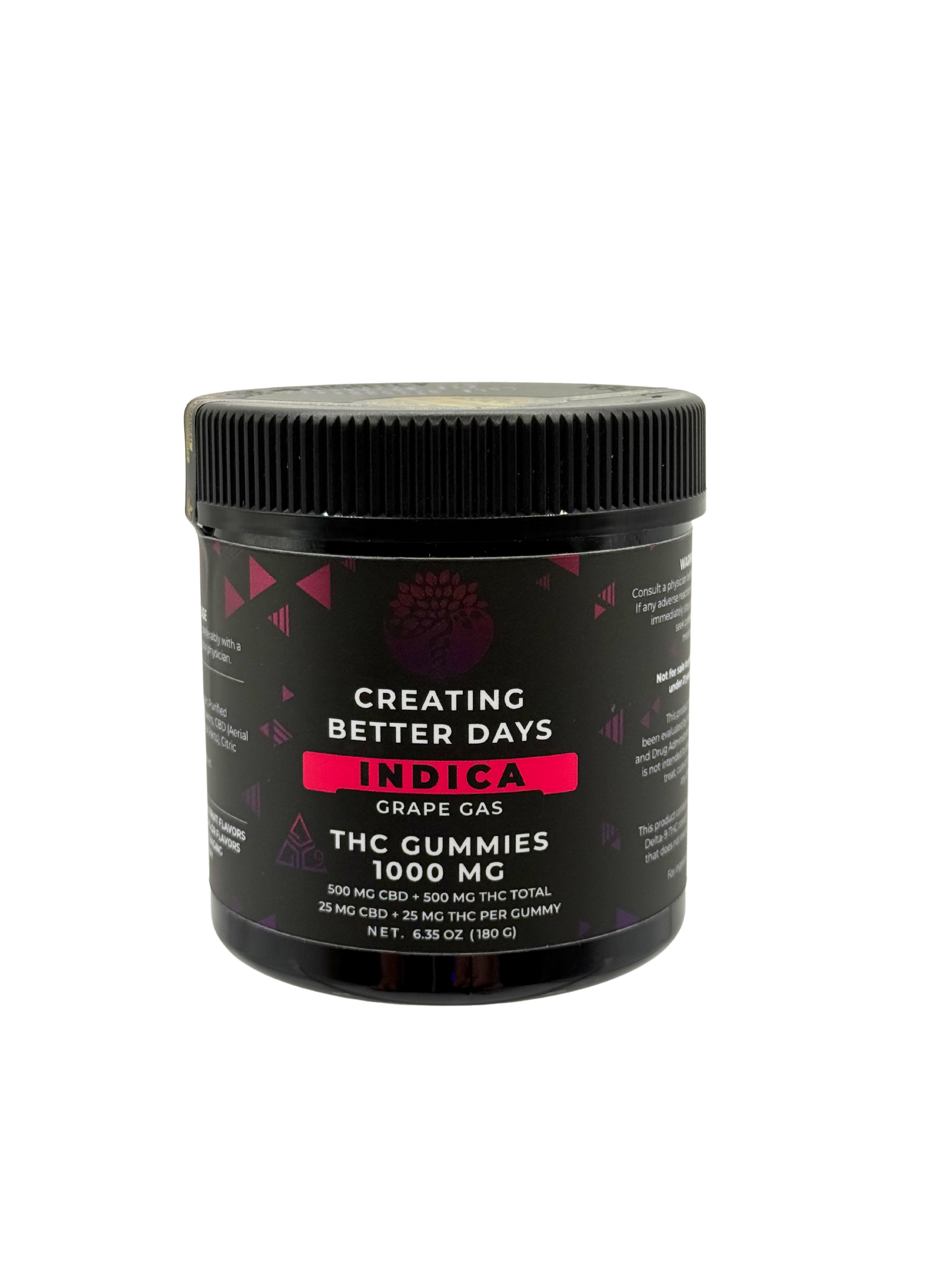 Grape Gas Gummies (Indica) - Grape Flavor 25mg D9 (1:1 with 25mg CBD) - Regular