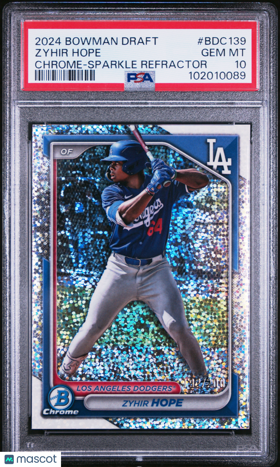 2024 Bowman Draft Zyhir Hope #BDC139 Chrome Sparkle Refractor /200 PSA 10