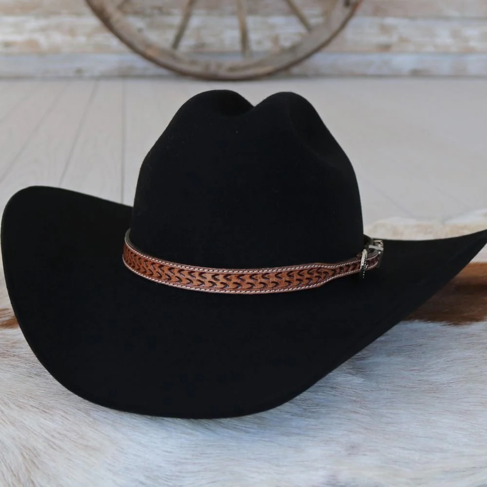 Willow - Brown Leather Stamped Hat Band - Cimarron