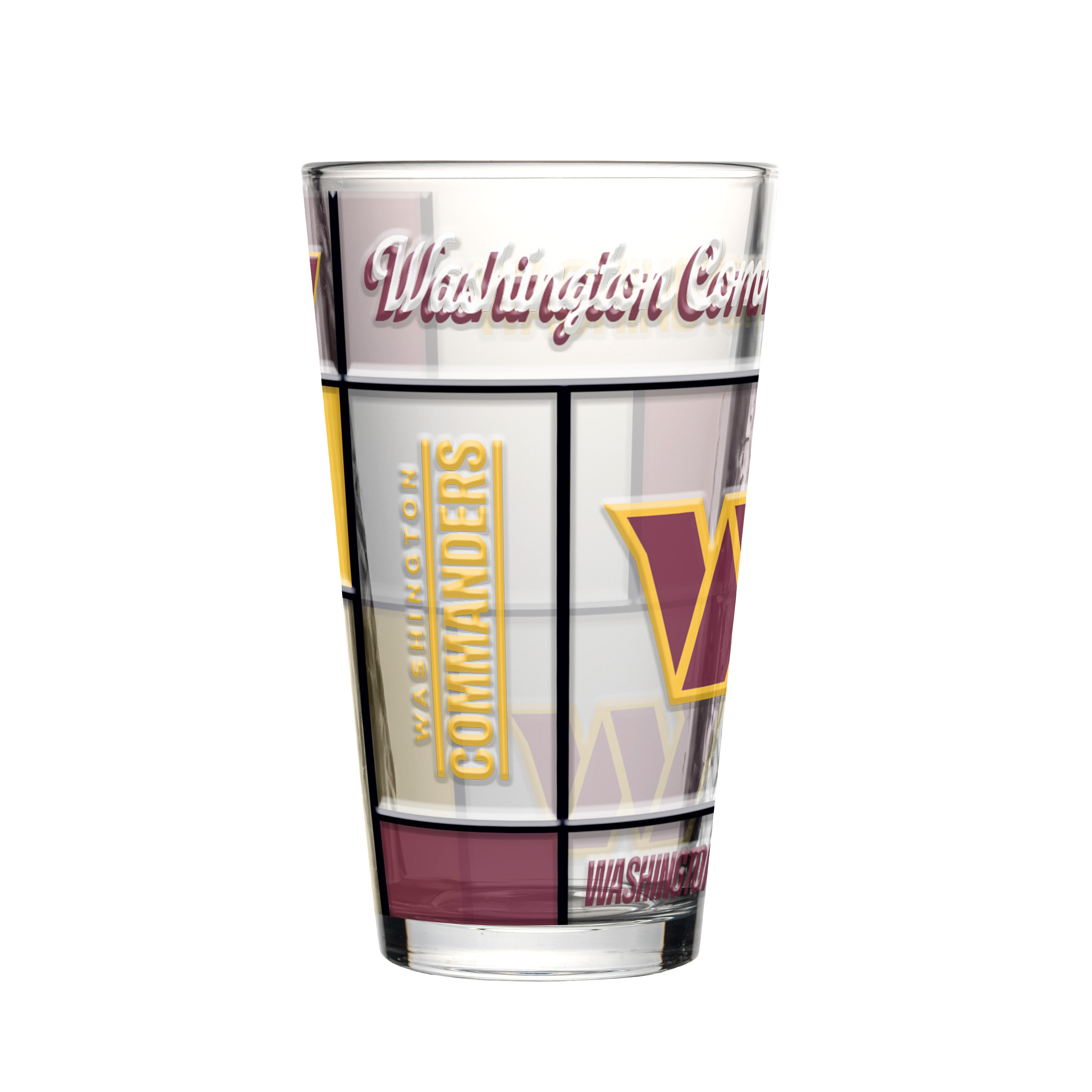 Washington Commanders Boxed Quilted Stained Pint Glass 16oz