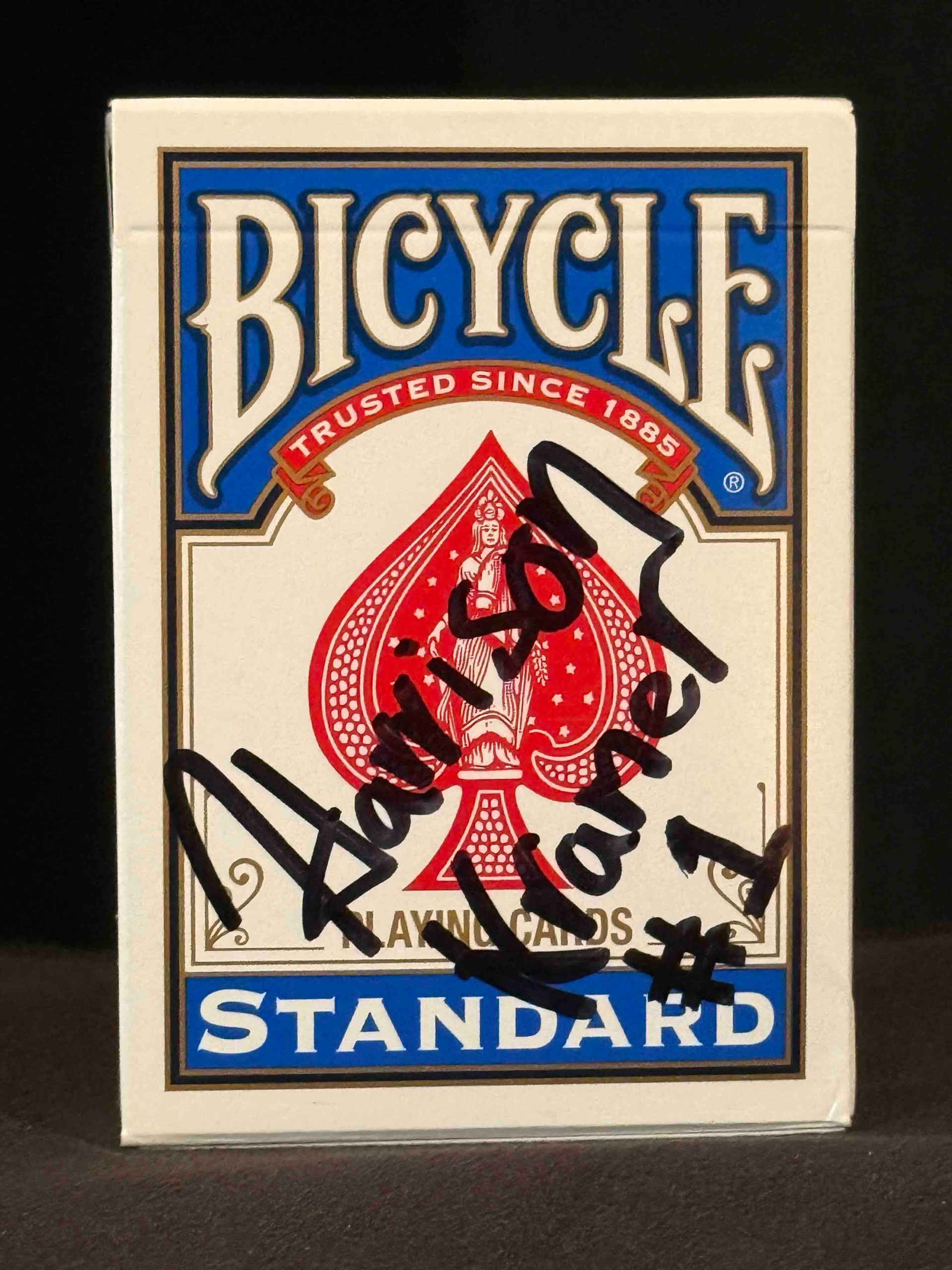 Unopened deck of standard Bicycle playing cards signed by Harrison Kramer