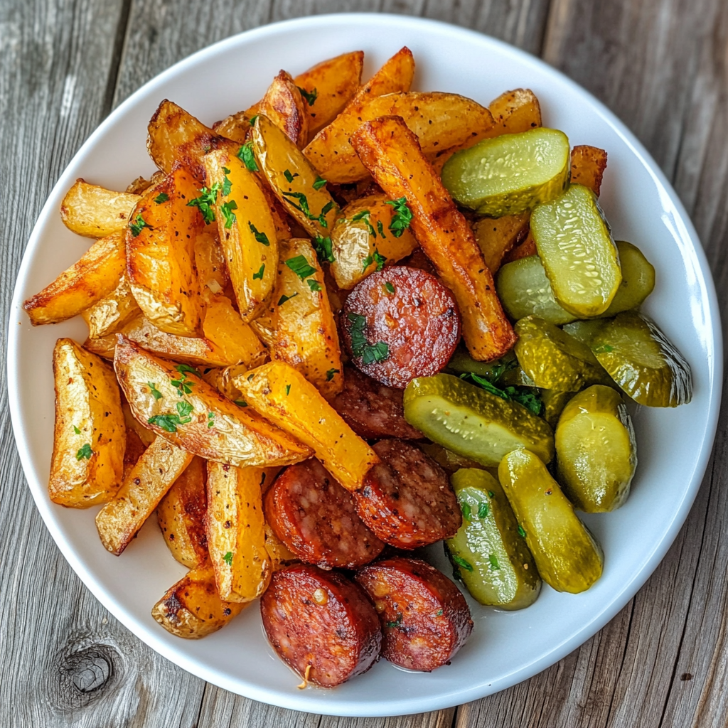 ♨️ Organic Homemade French Fries with Delicious Kielbasa