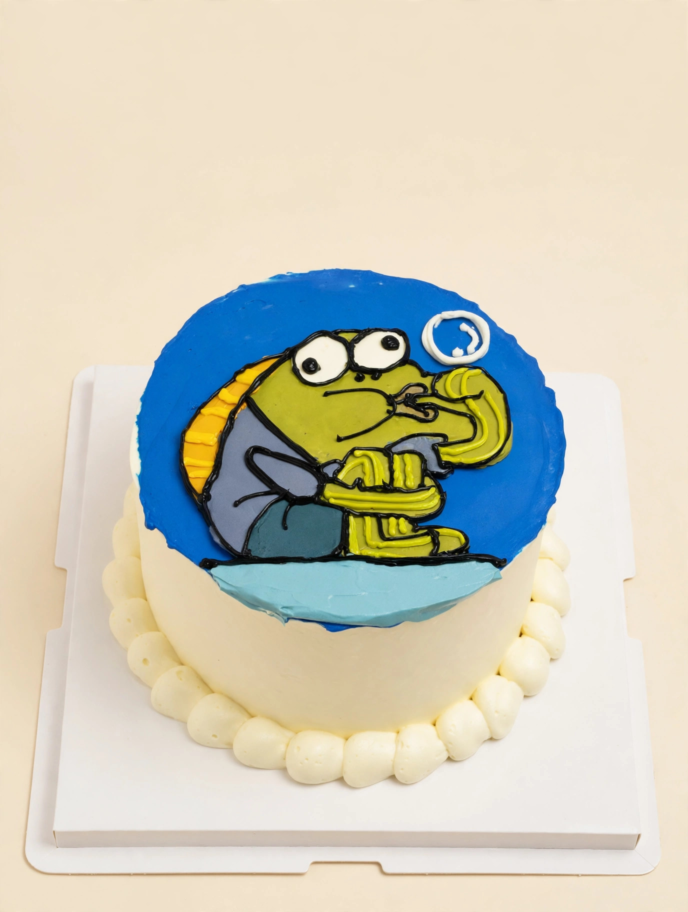 Trumpet Turtle Doodle Cake — HoneyMe Bakery, Bellevue