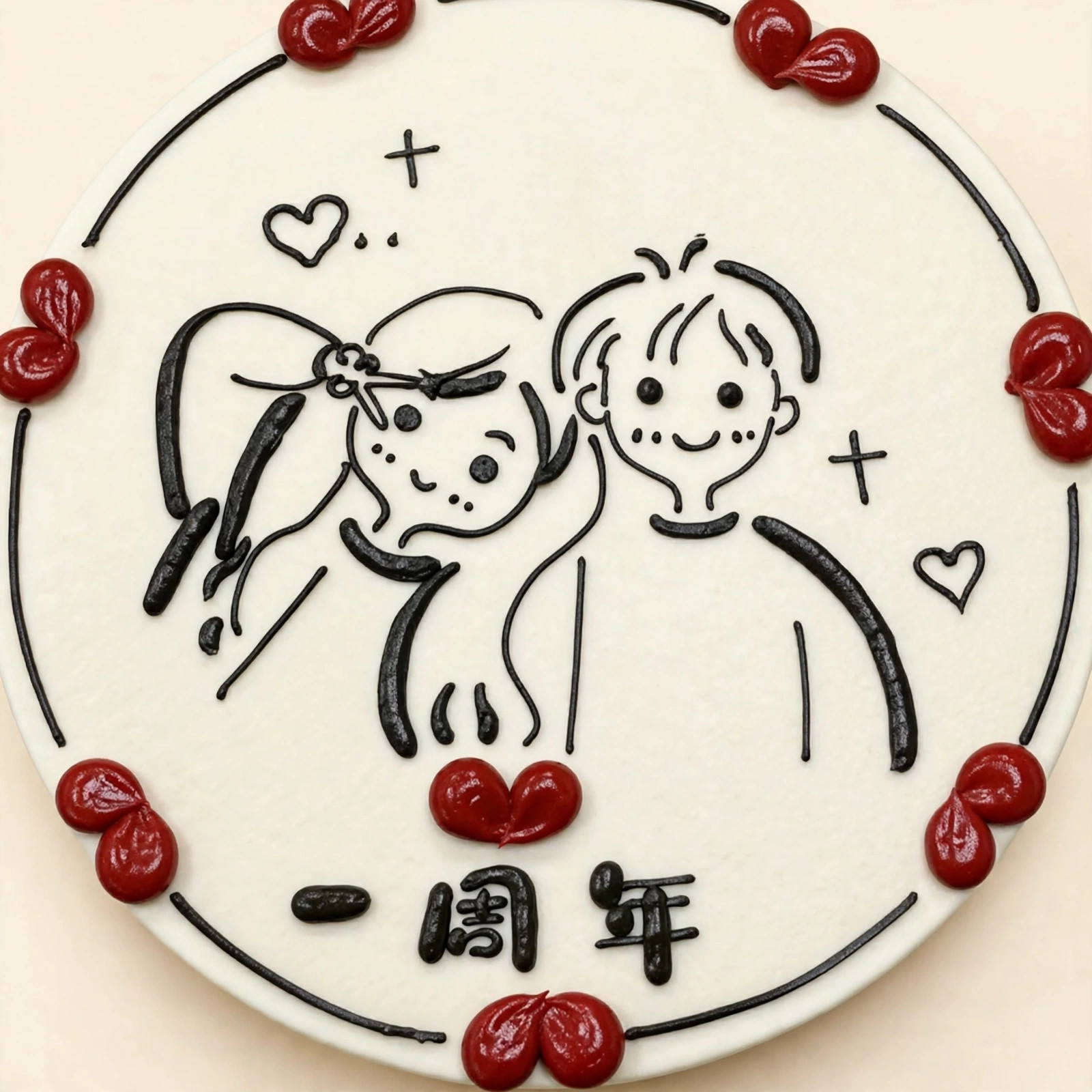 Cherry Hearts Anniversary Cake — HoneyMe Bakery, Bellevue
