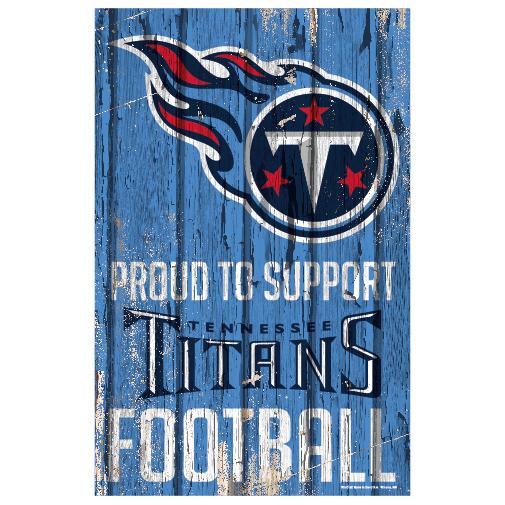 Tennessee Titans Proud to Support Wooden Sign 11x17"