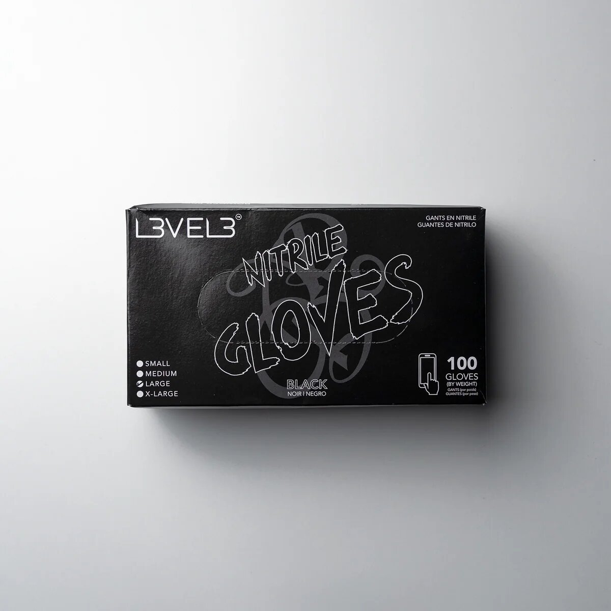 L3VEL3 Nitrile Gloves Black 100 Pieces