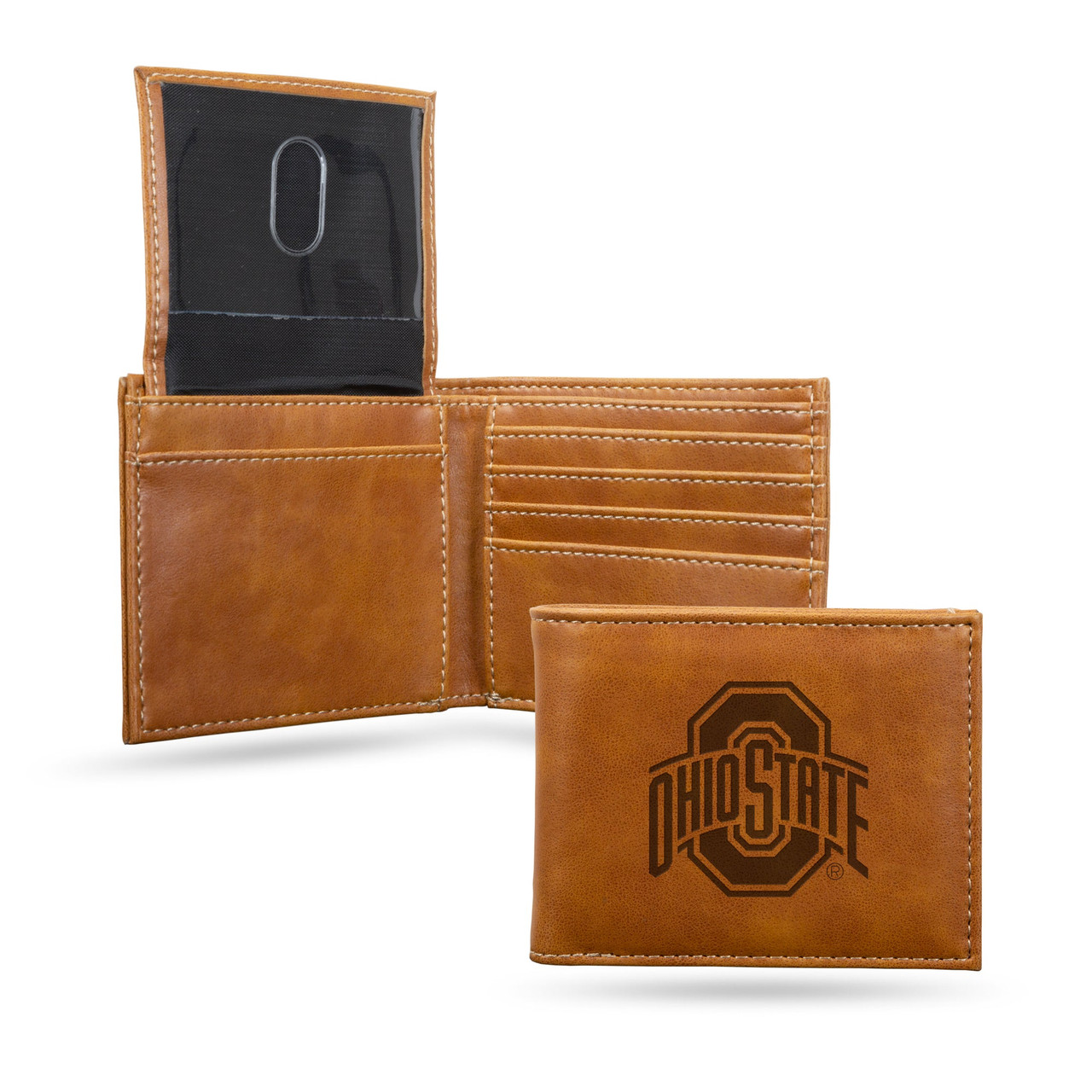 Ohio State Buckeyes Laser Engraved Billfold Leather Wallet