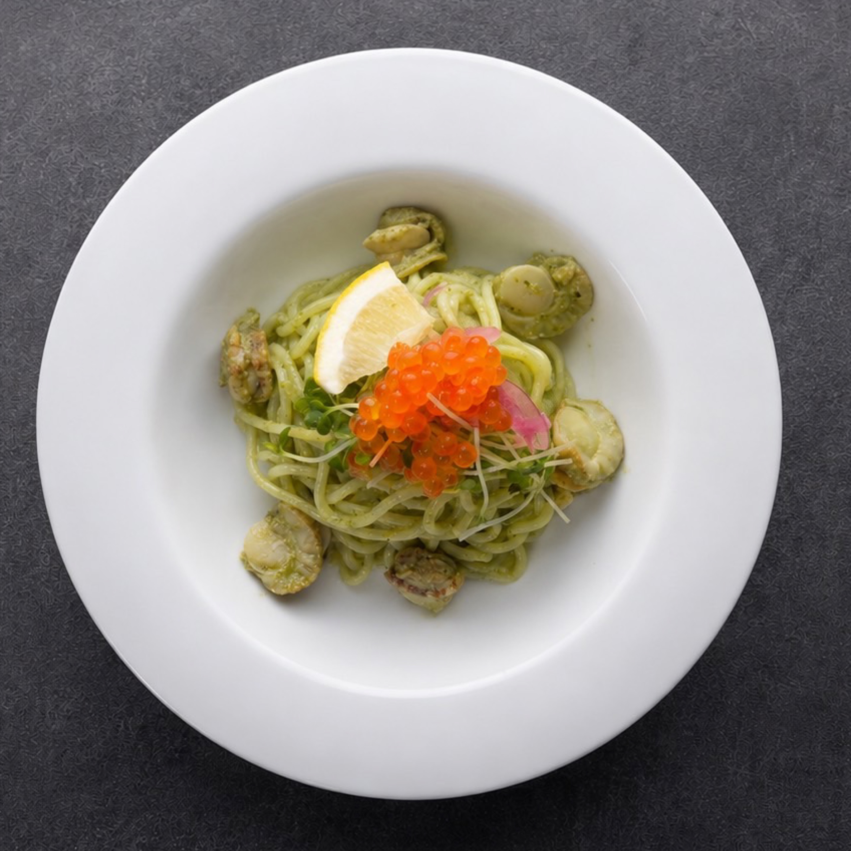 ホタテといくらの冷製パスタ