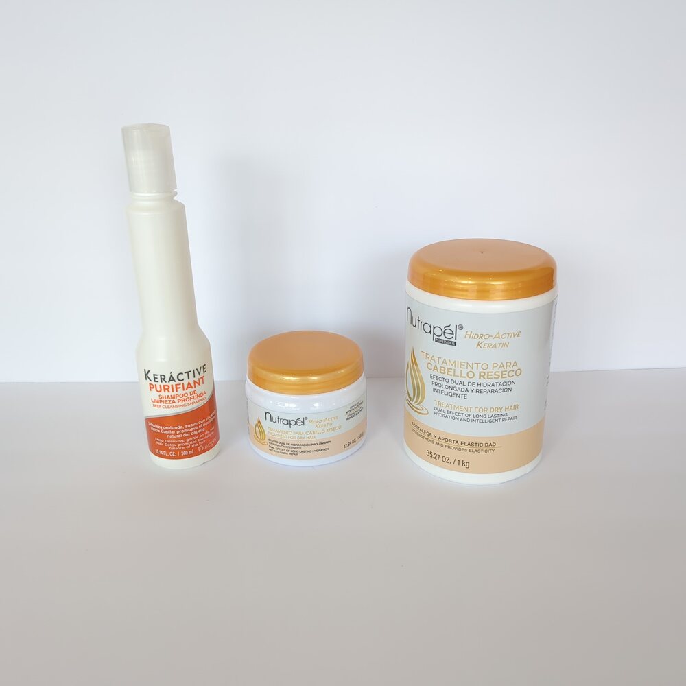 Nutrapel Hidro-Active Keratin Deep Cleanse & Treatment Kit (3-Piece)