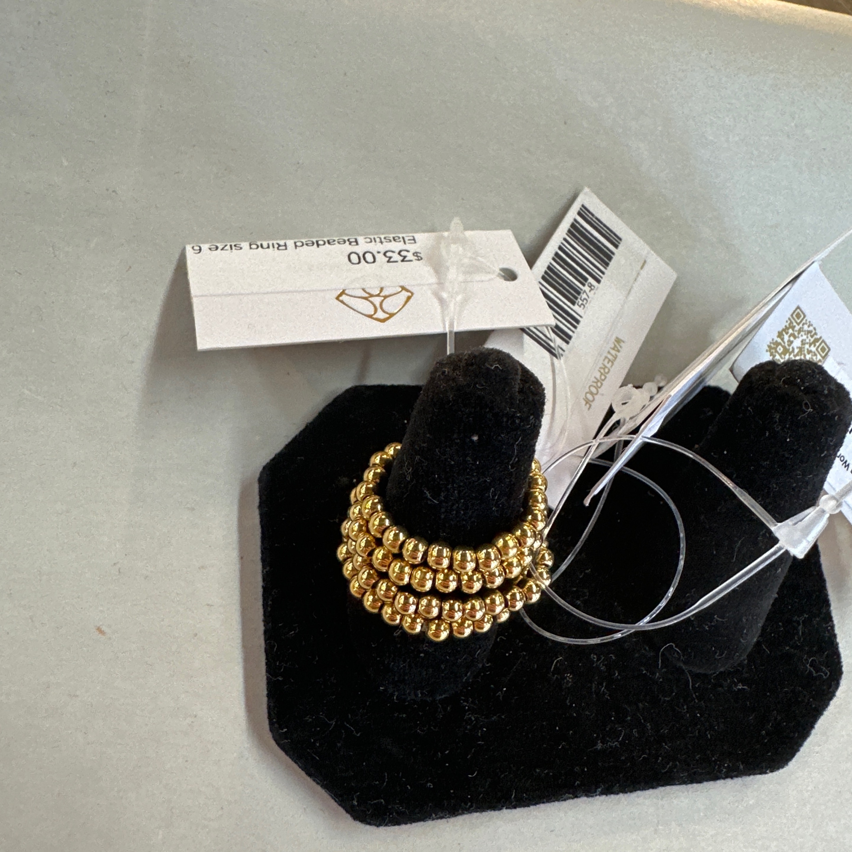 Elastic Beaded Ring size 8