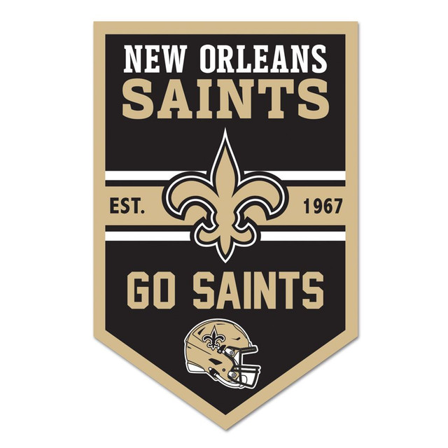 New Orleans Saints Chevron Wood Banner Sign 11x17"