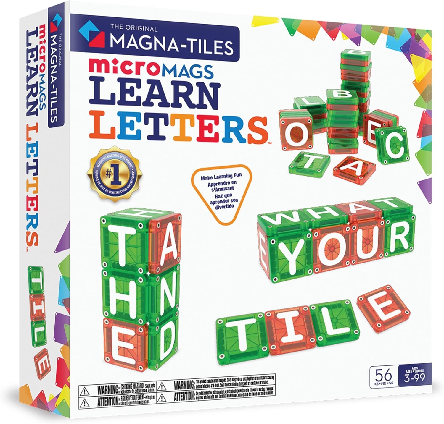 Magna Tiles microMAGS LEARN Letters