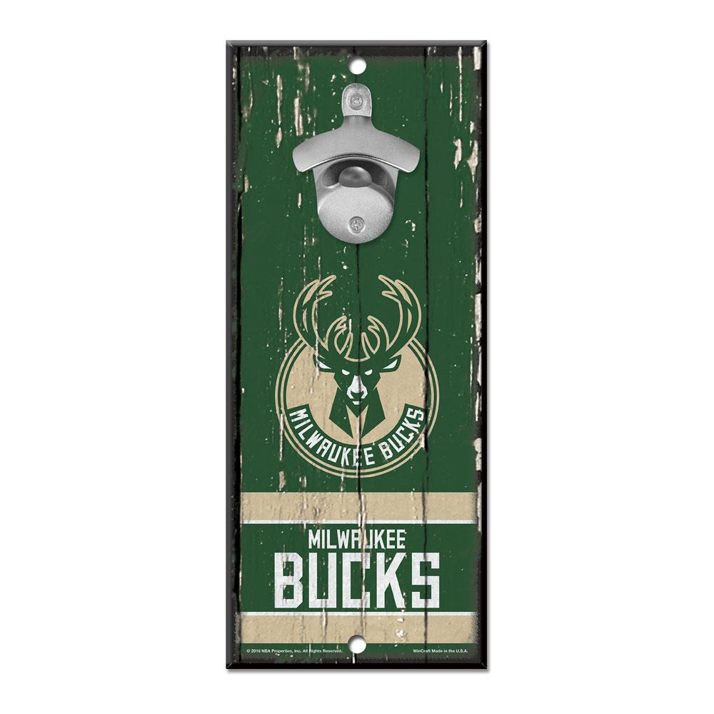 Milwaukee Bucks Wood Bottle Opener 5x11"