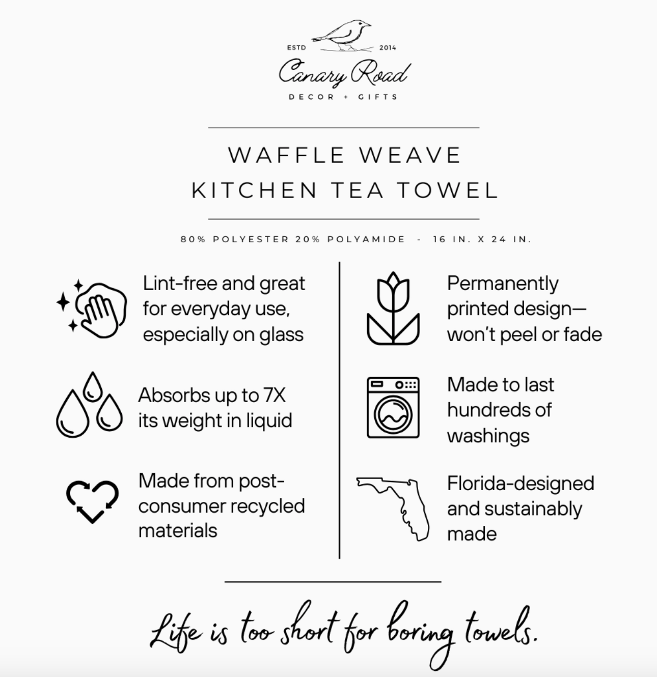 Ski Mountain Waffle Towel