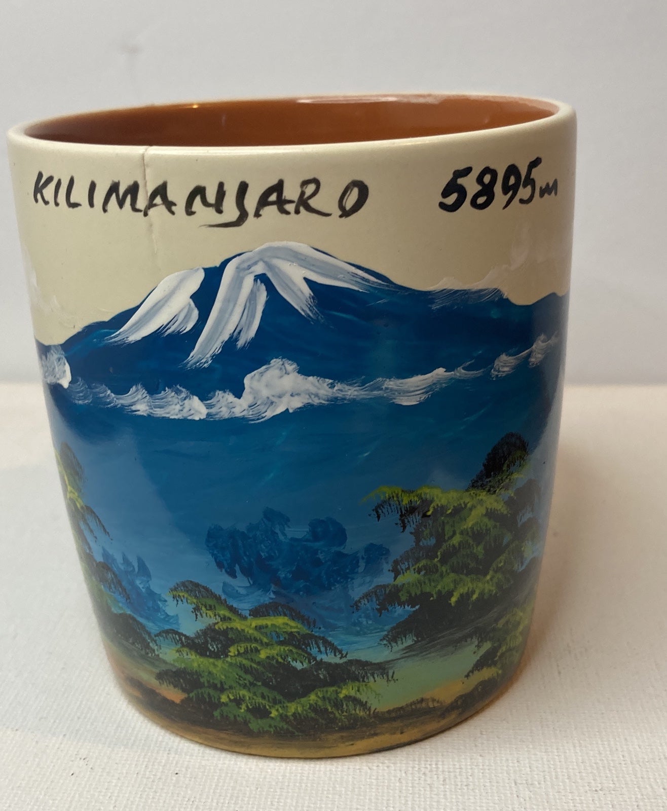 KIILIMANJARO 5895m Hand Painted all around coffee Mug Unsigned