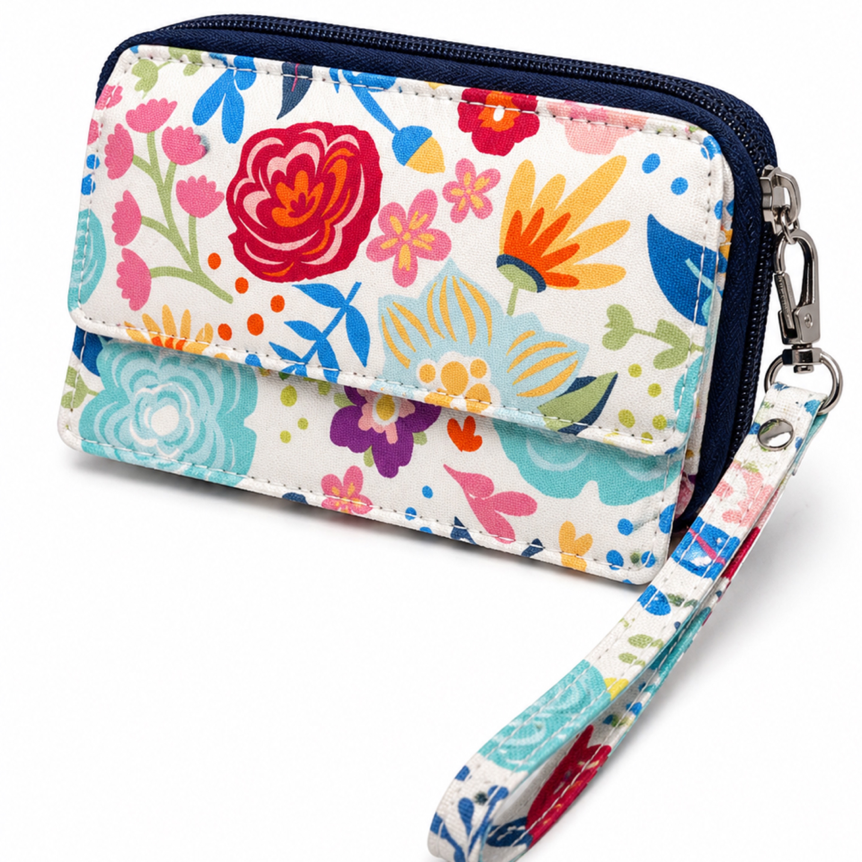 Colorful Floral Wristlet Wallet