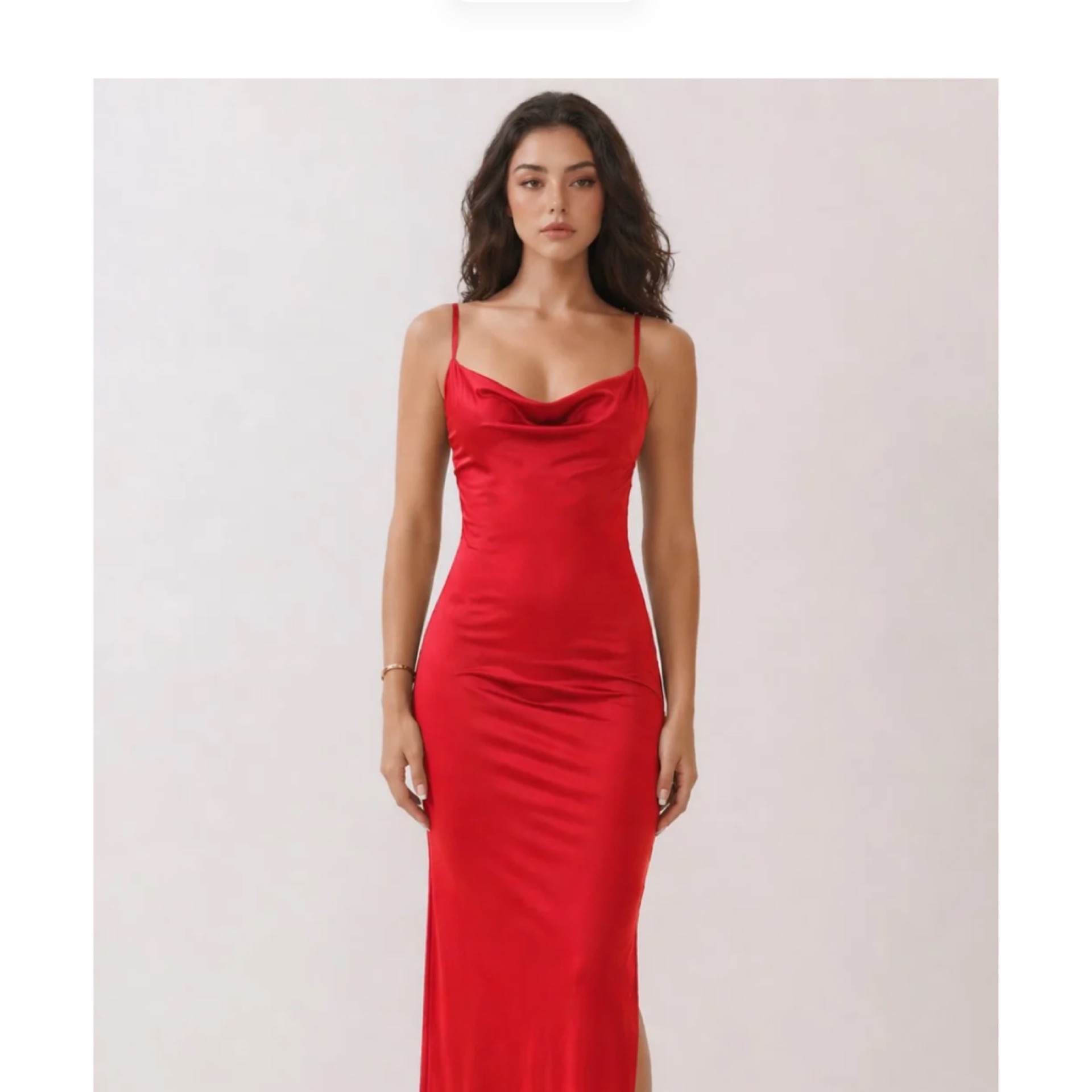 COWL NECK W LAYERED STRAP MAXI DRESS