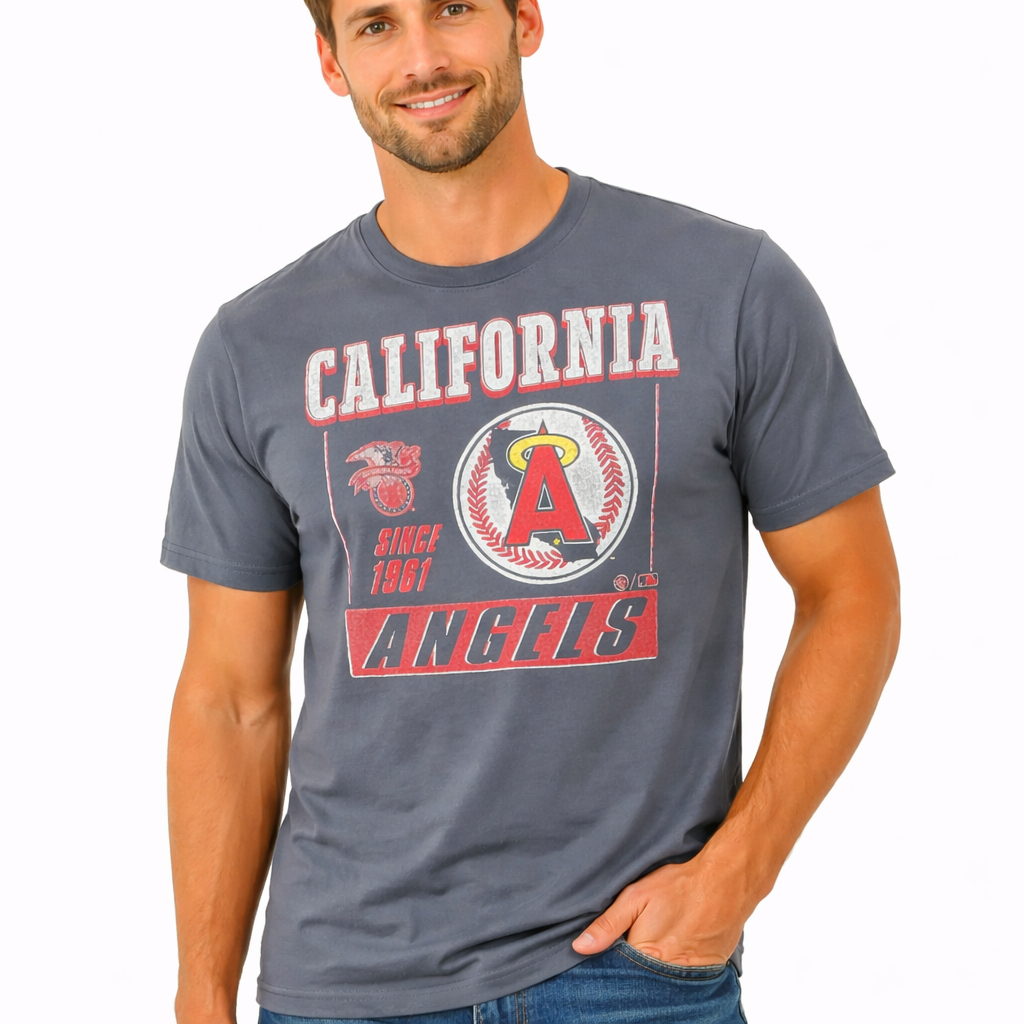 California Angels Cooperstown Atlas Blue '47Brand Outlast Franklin Shirt