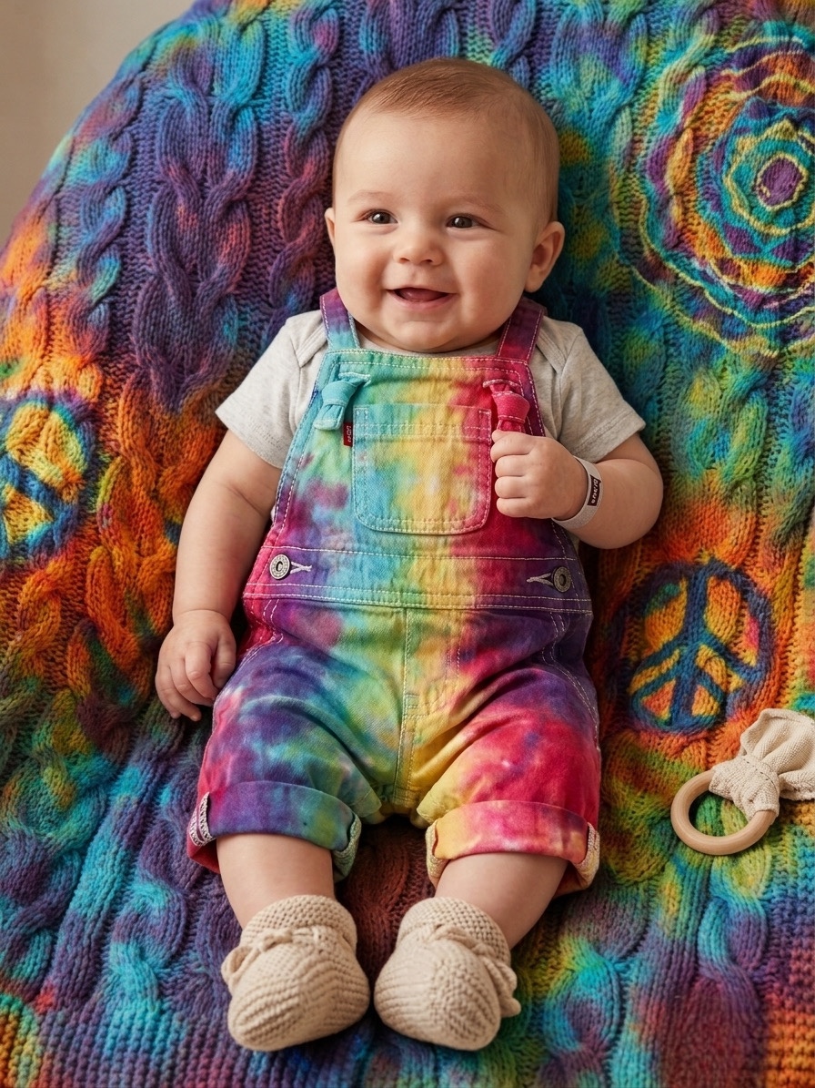 Infant Baby Tie Dye Levi's Overalls Noiice Artist Flavoralls Size 6 Months