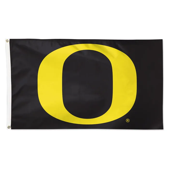 Oregon Ducks Deluxe Black Primary Logo Flag 3x5'