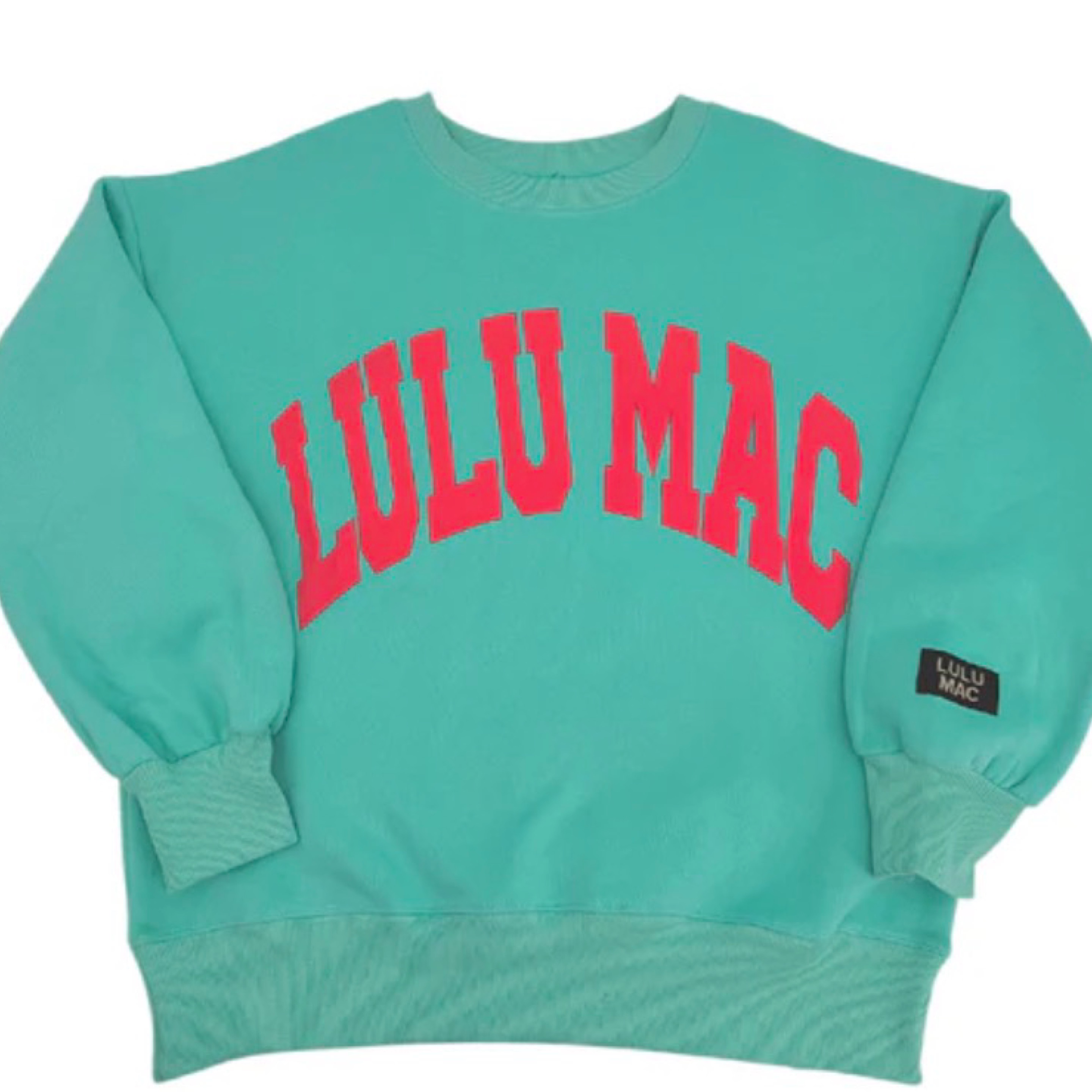 LuluMac sweatshirt mint/coral — Bama Tan boutique, Tuscaloosa AL