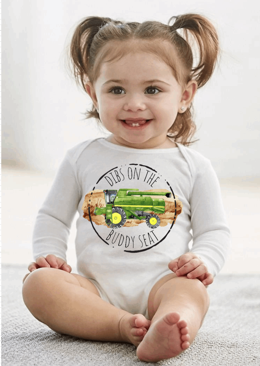 Farm Tractor Onesies: 0-3 Months, Gate Opener, Short Sleeves