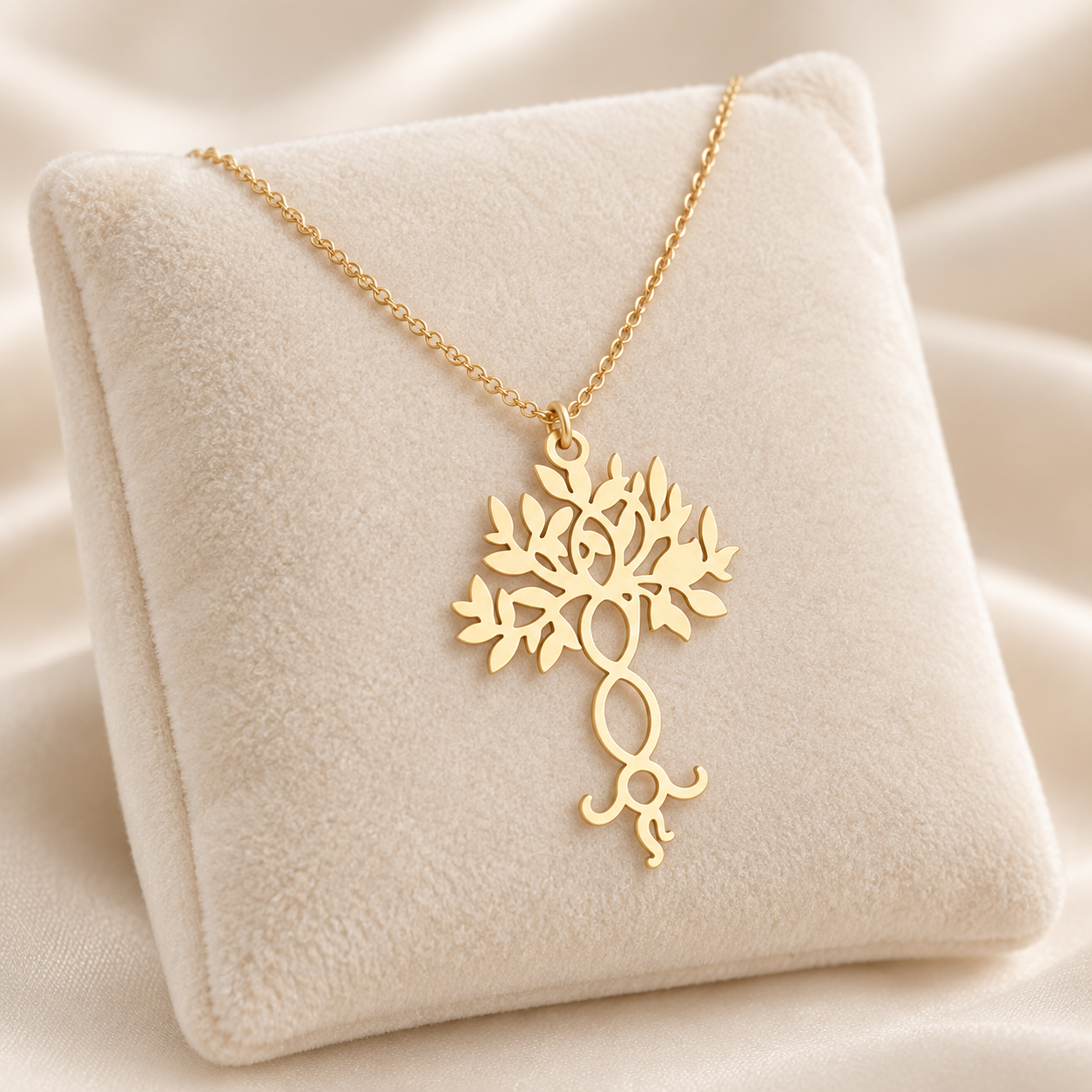 18K Gold Plated 304 Stainless Steel Tree of Life Pendant Necklace