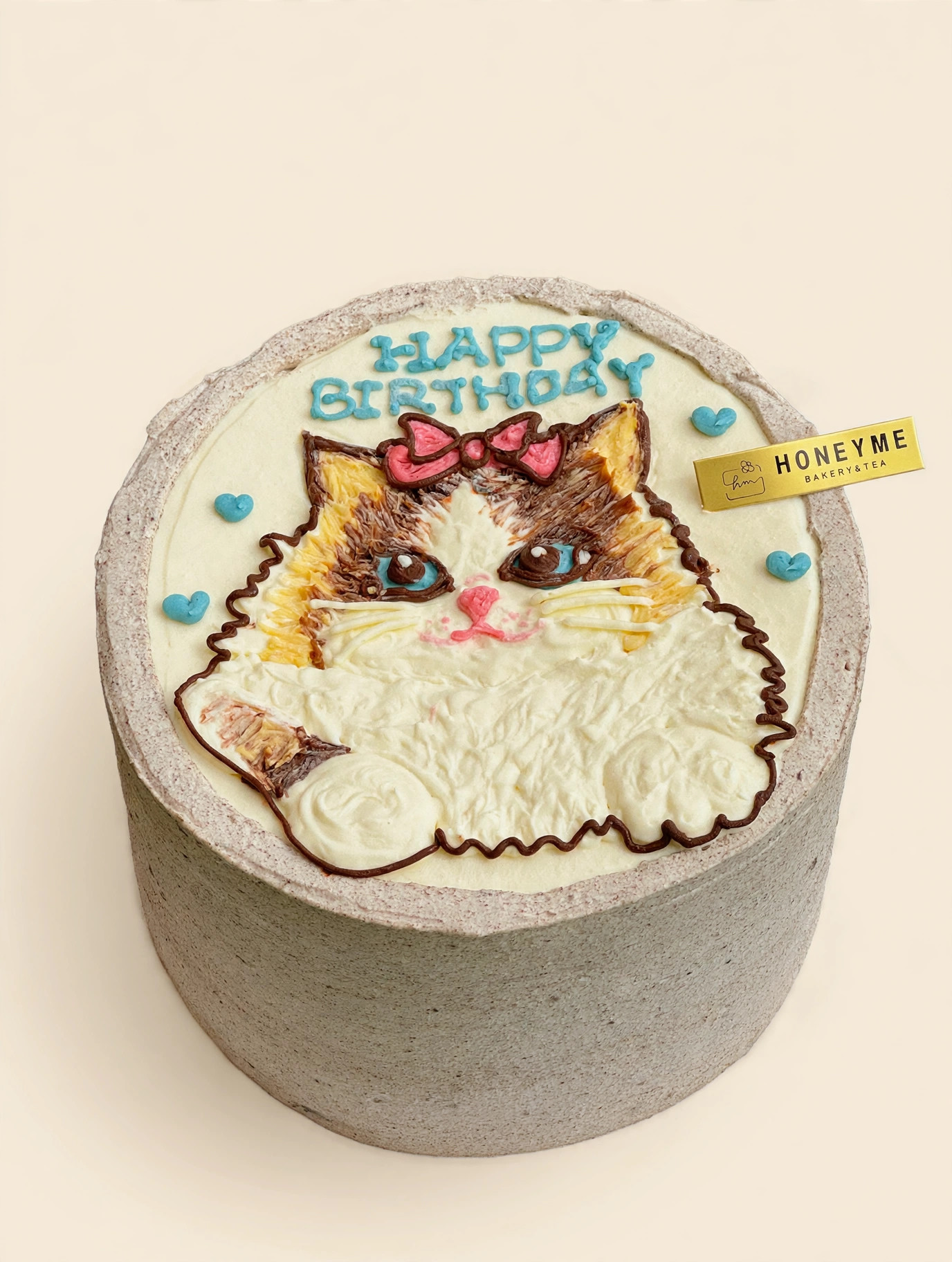 Hand Painted Kitty Bow Cake 定制蛋糕 Bellevue