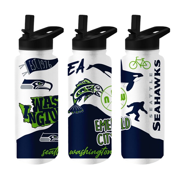 Seattle Seahawks Native Quencher Stainless Steel Bottle 34oz