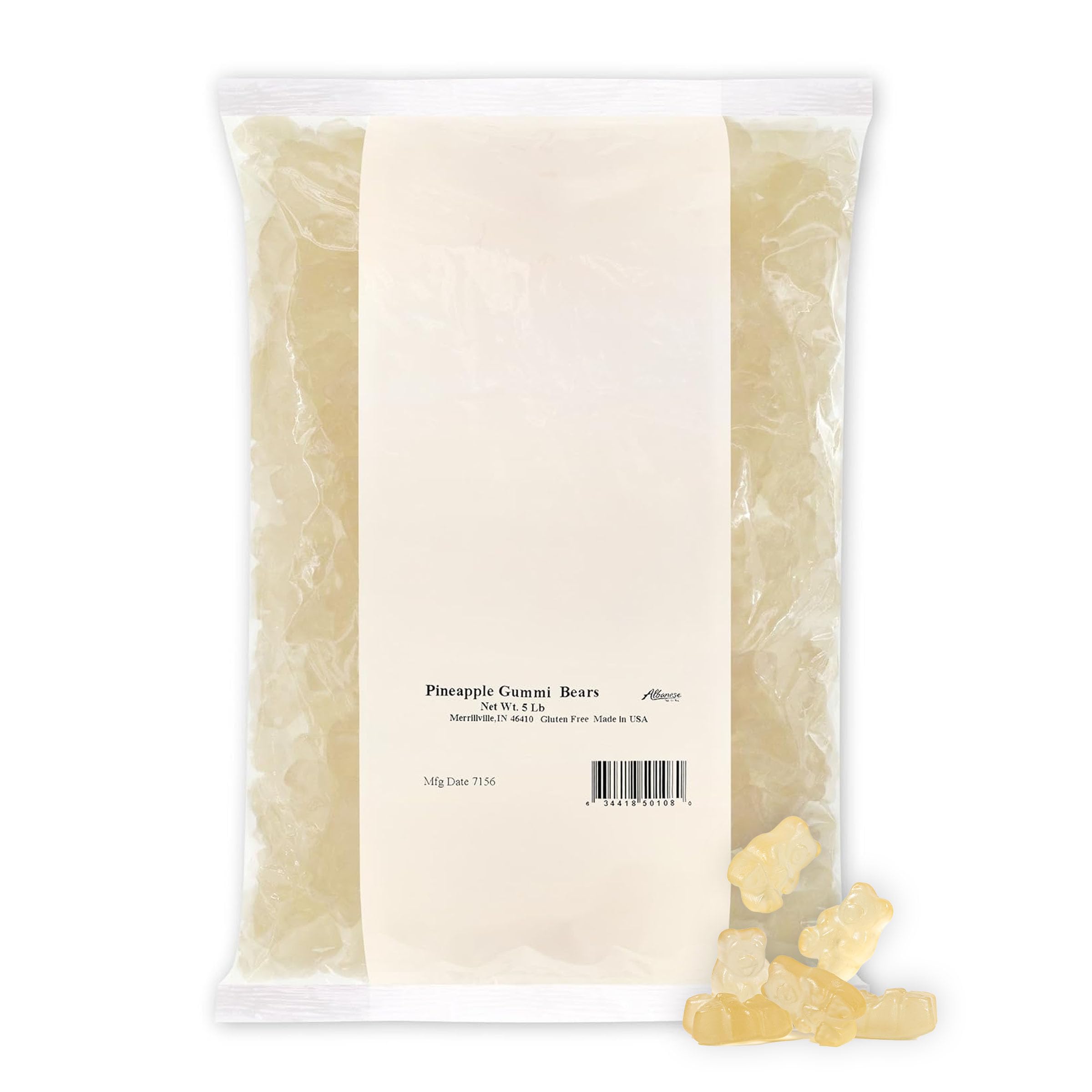 Albanese Pineapple Gummi Bears 5 Pound Bag Bulk